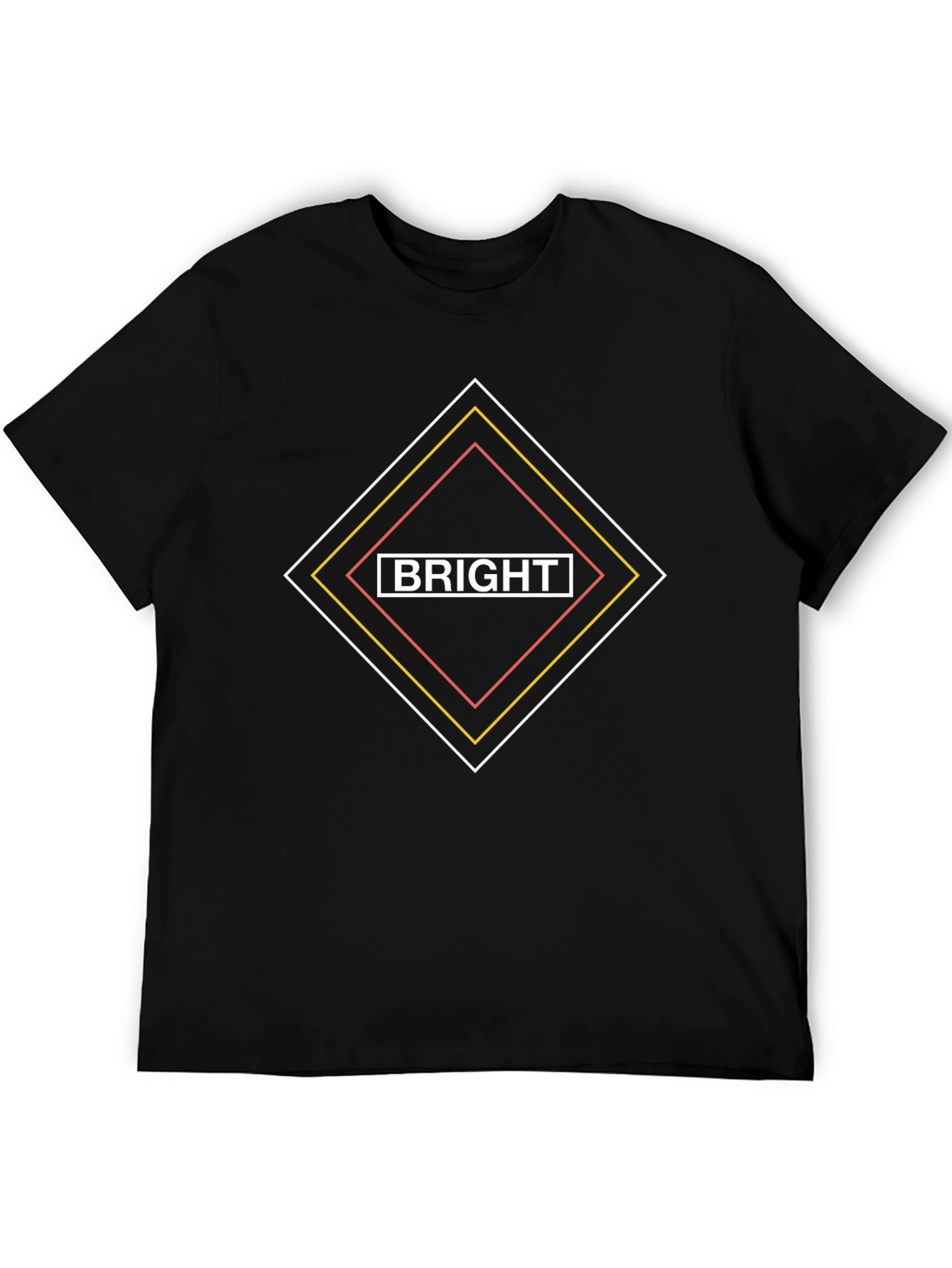Bright Graphic Tee - Diamond Design Black T-Shirt