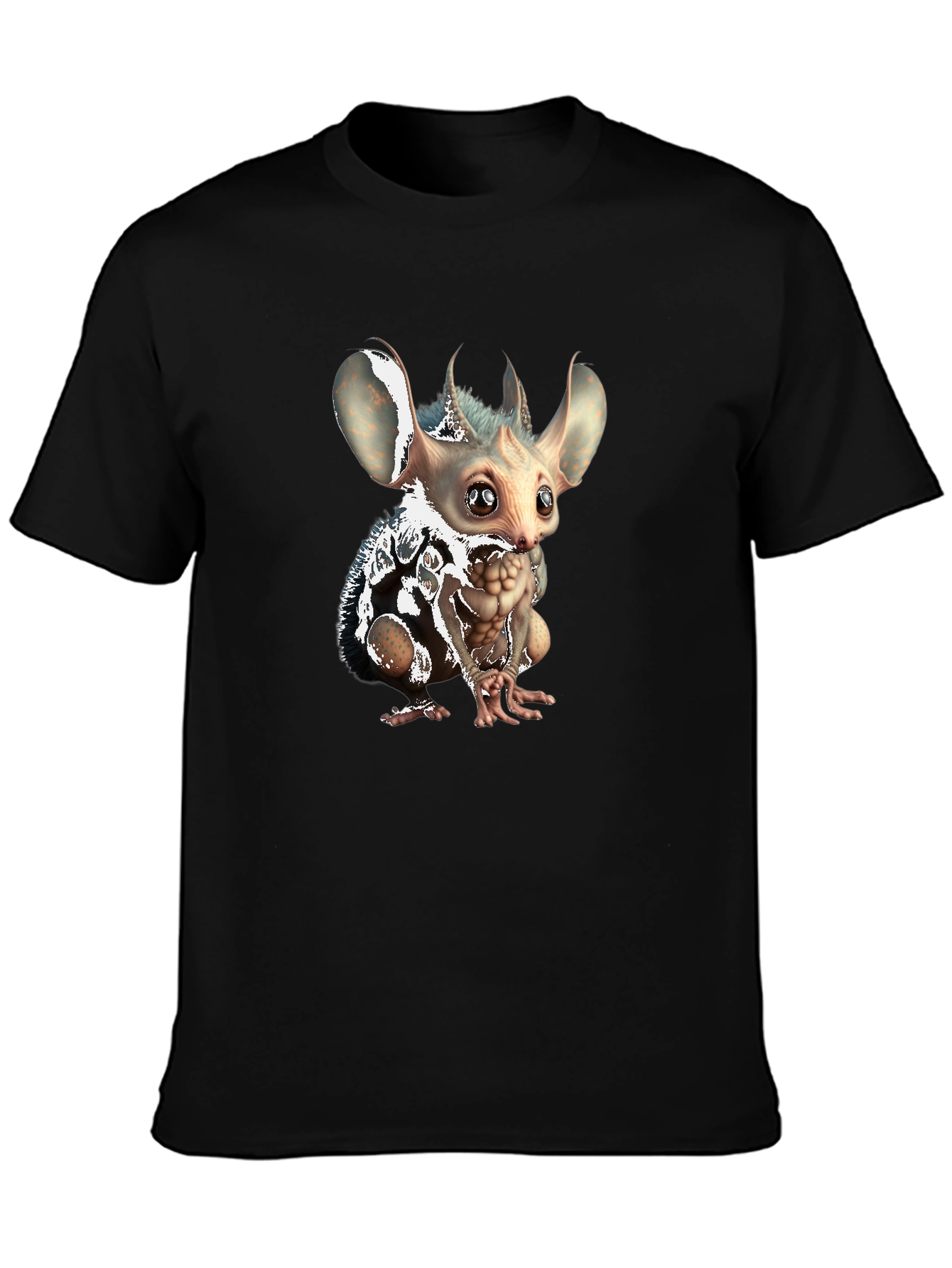 Unique Creature Graphic Tee - Soft Black Cotton