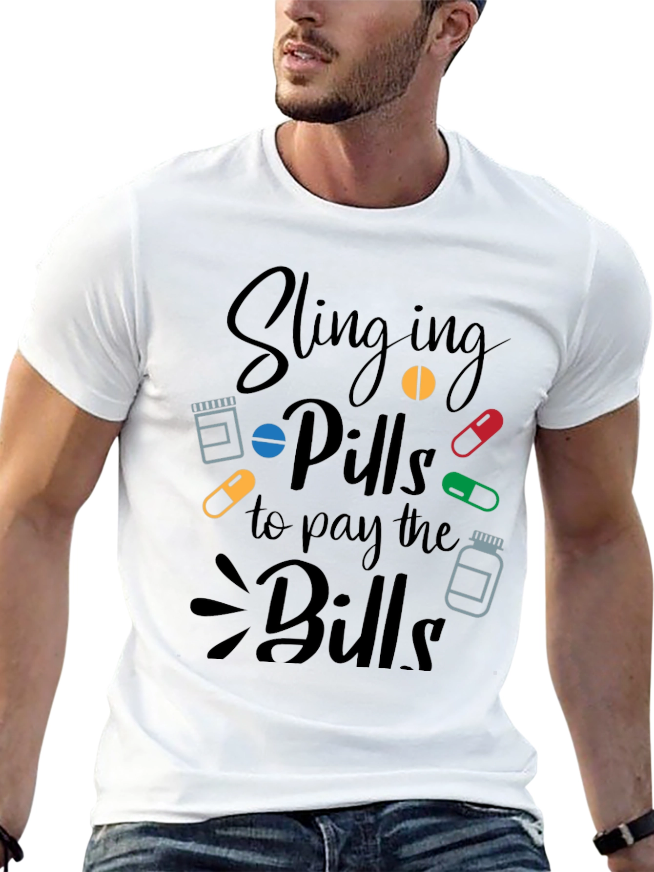 Slinging Pills Funny Pharmacy T-Shirt