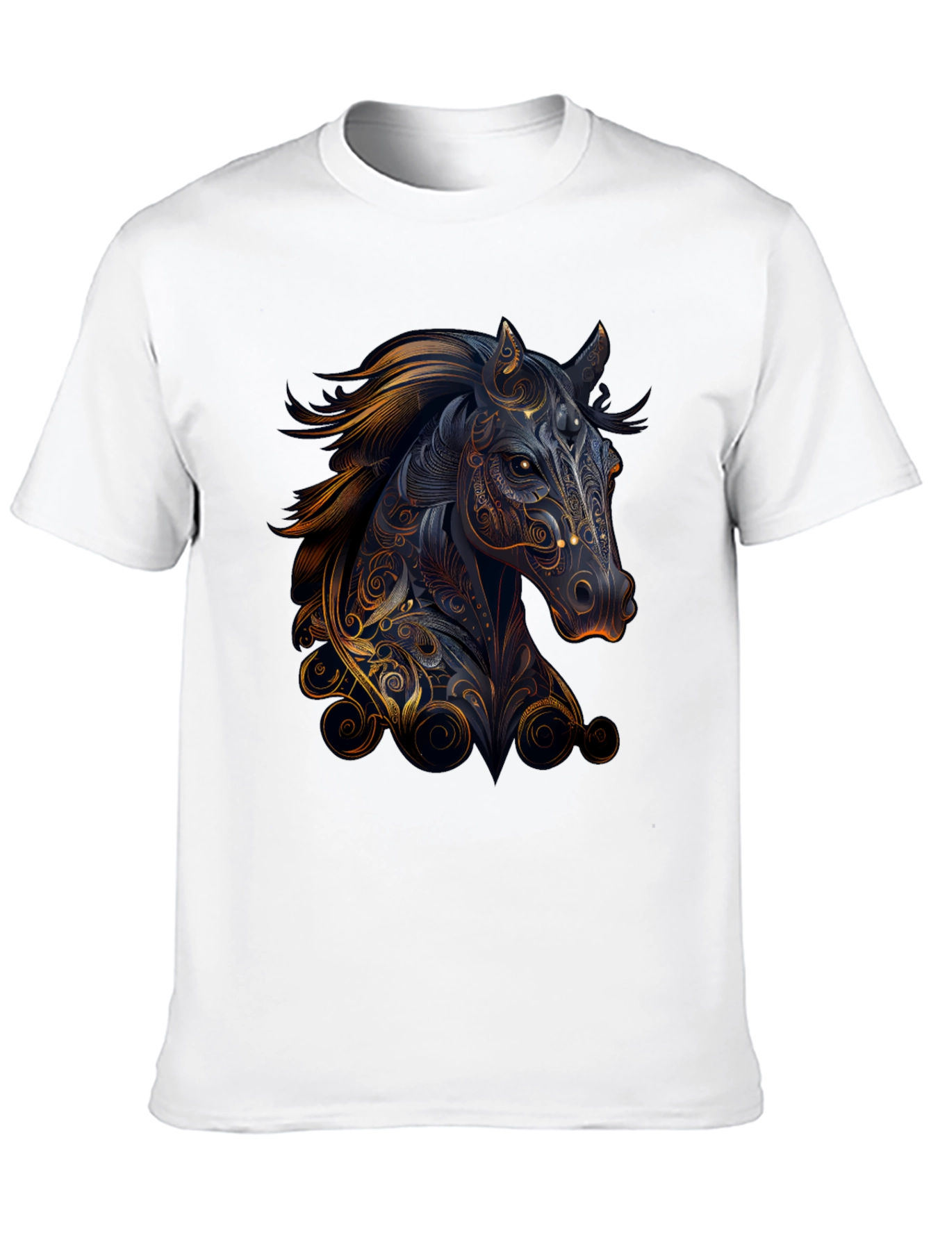 Horse Graphic Print Black T-Shirt