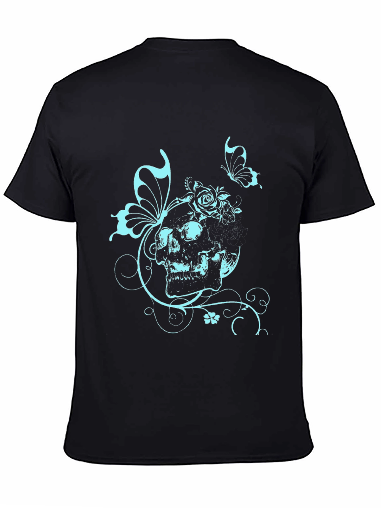 Skull Butterfly Graphic Tee - Edgy Style