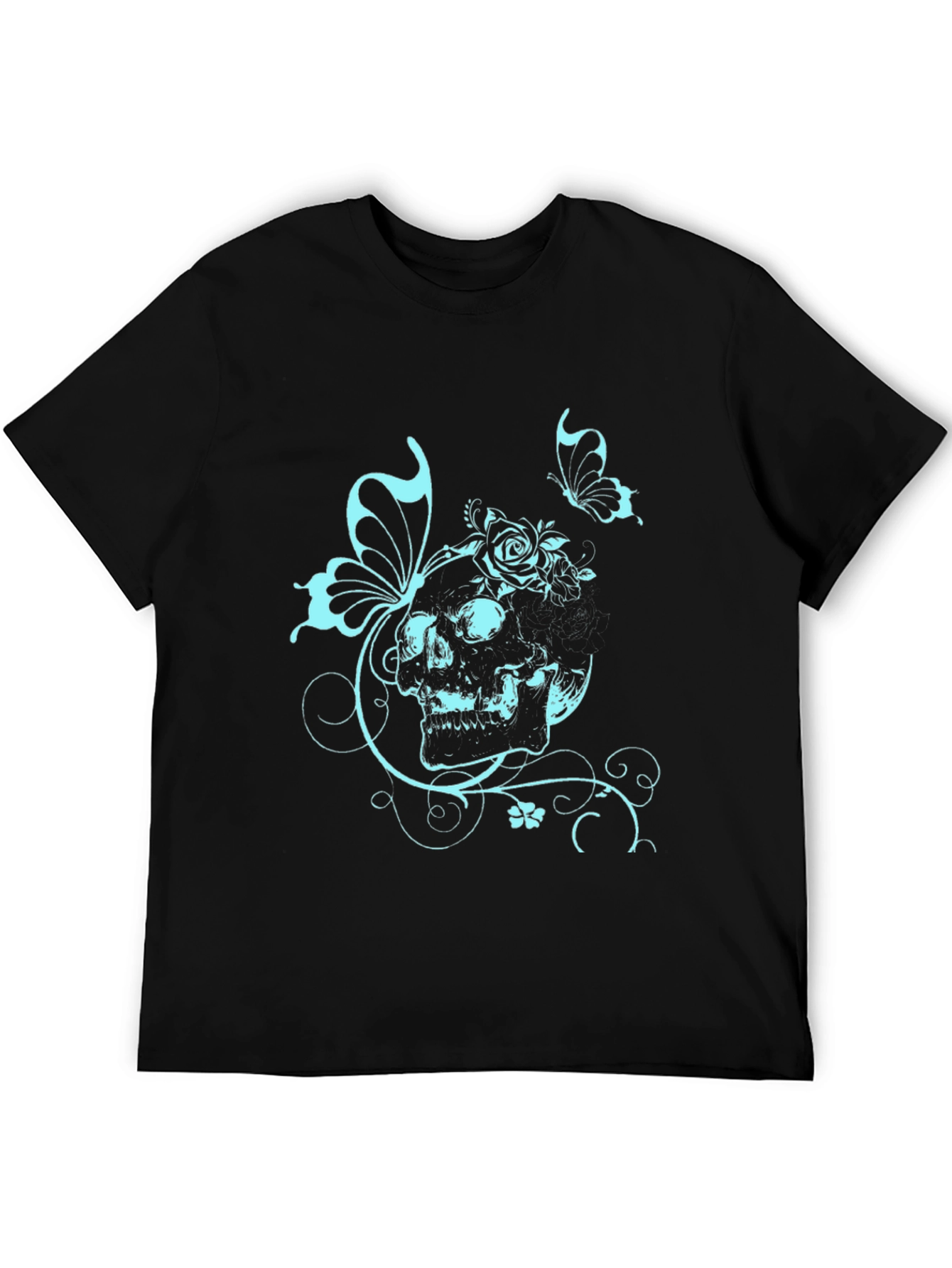 Skull Butterfly Graphic Tee - Edgy Style