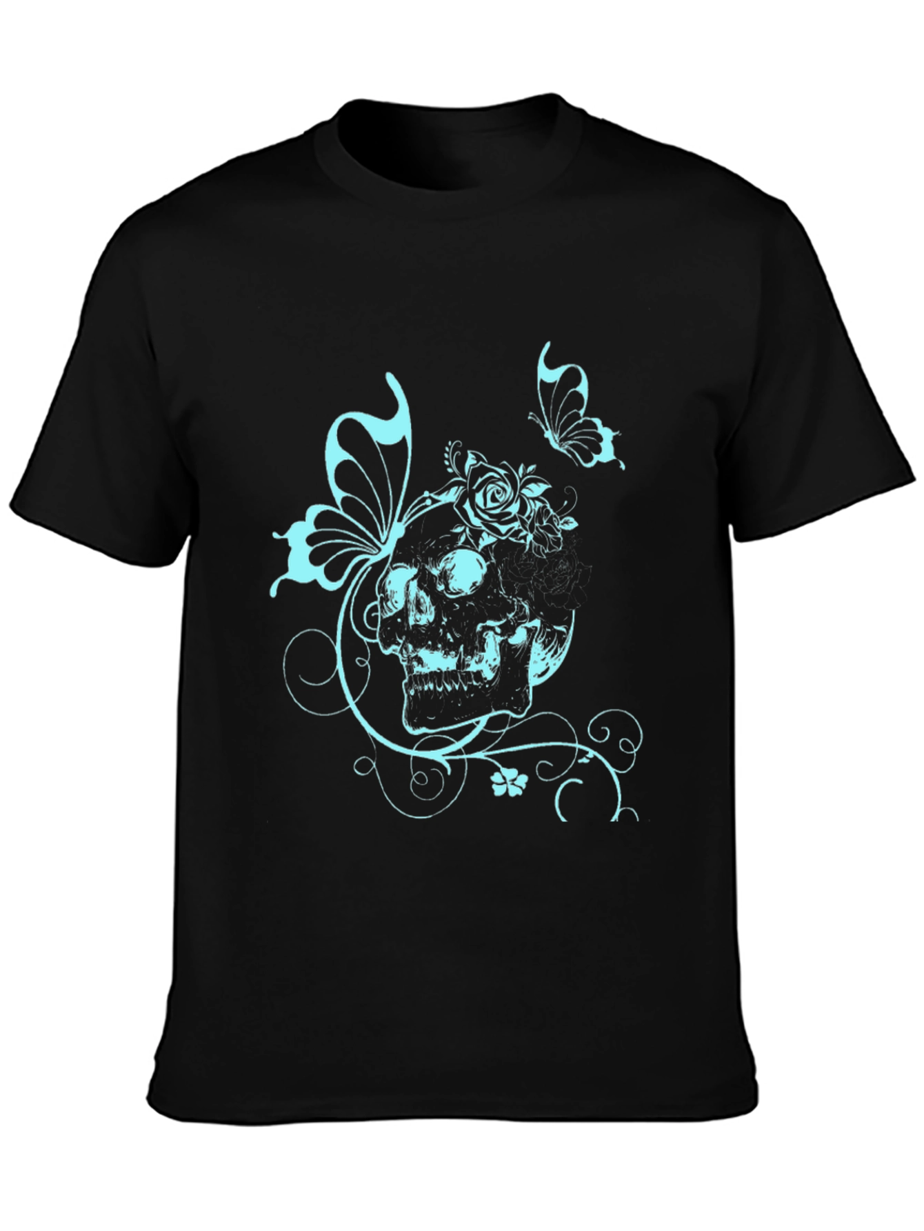 Skull Butterfly Graphic Tee - Edgy Style