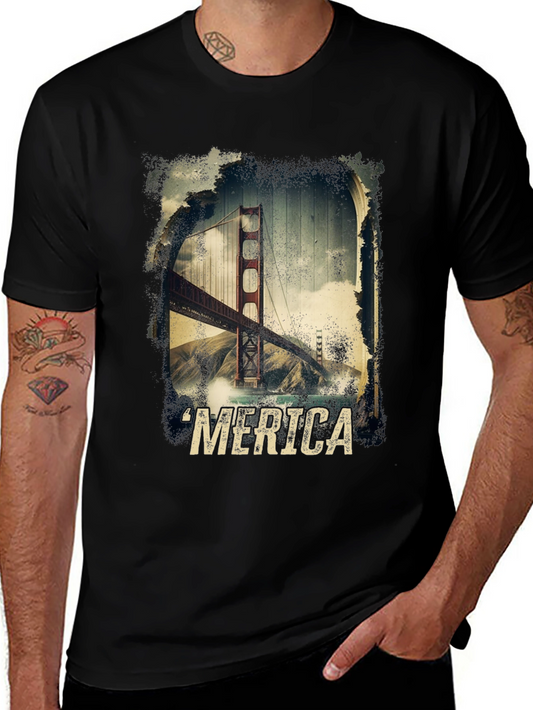 Golden Gate Bridge Merica T-Shirt