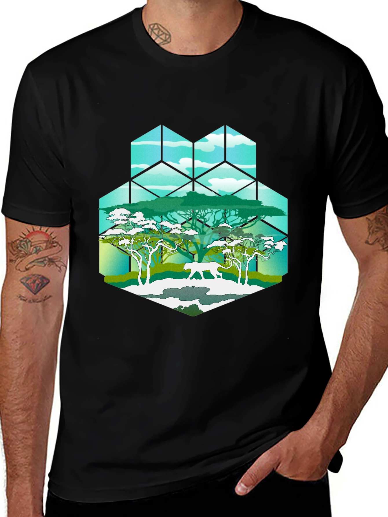 Geometric African Safari T-Shirt