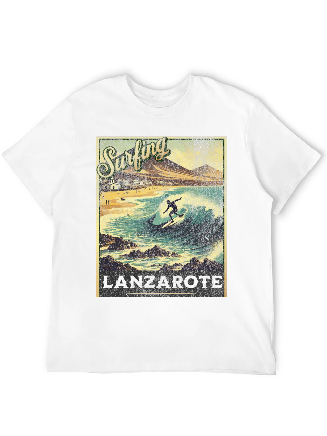 Surfing Lanzarote Graphic Tee - Black