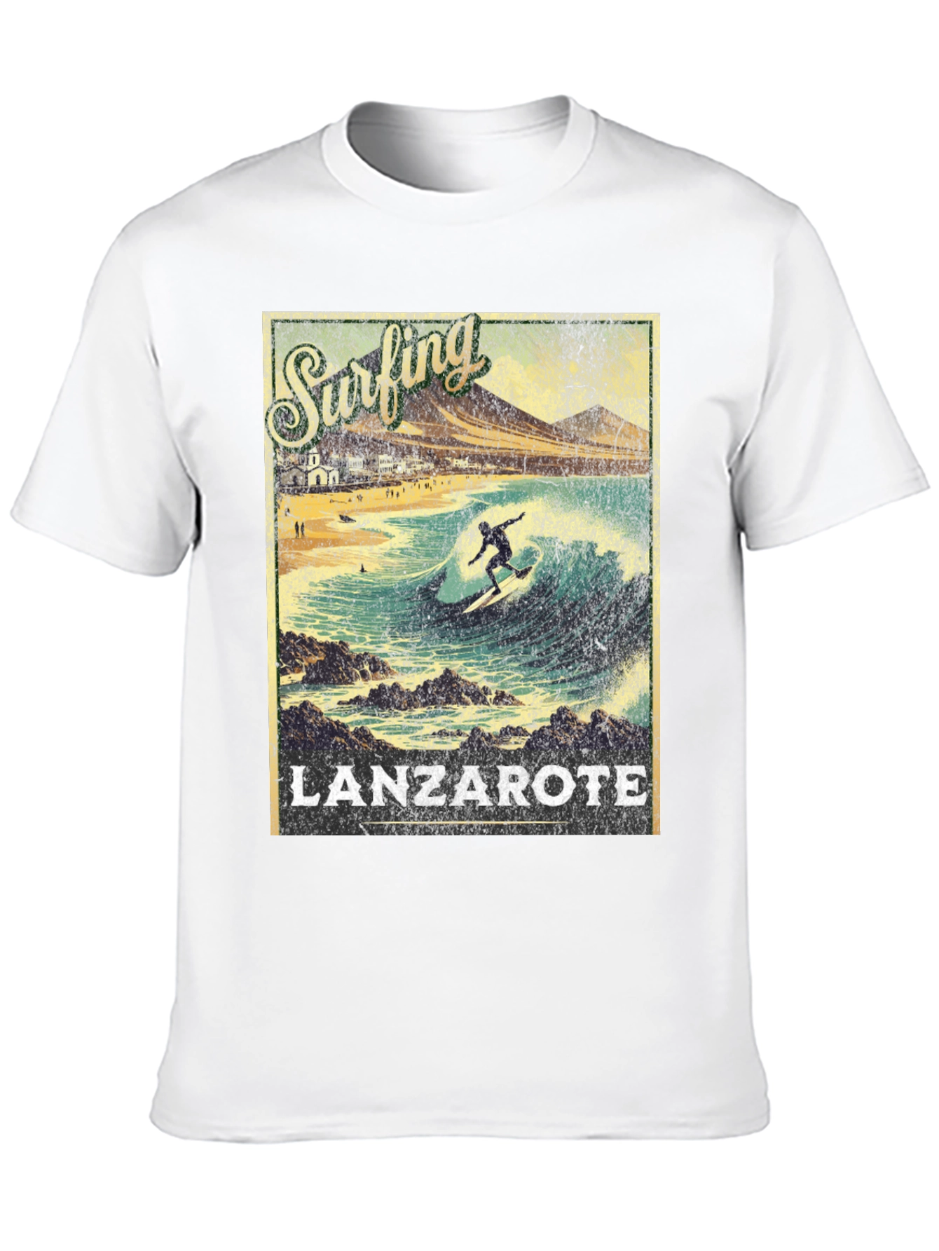 Surfing Lanzarote Graphic Tee - Black