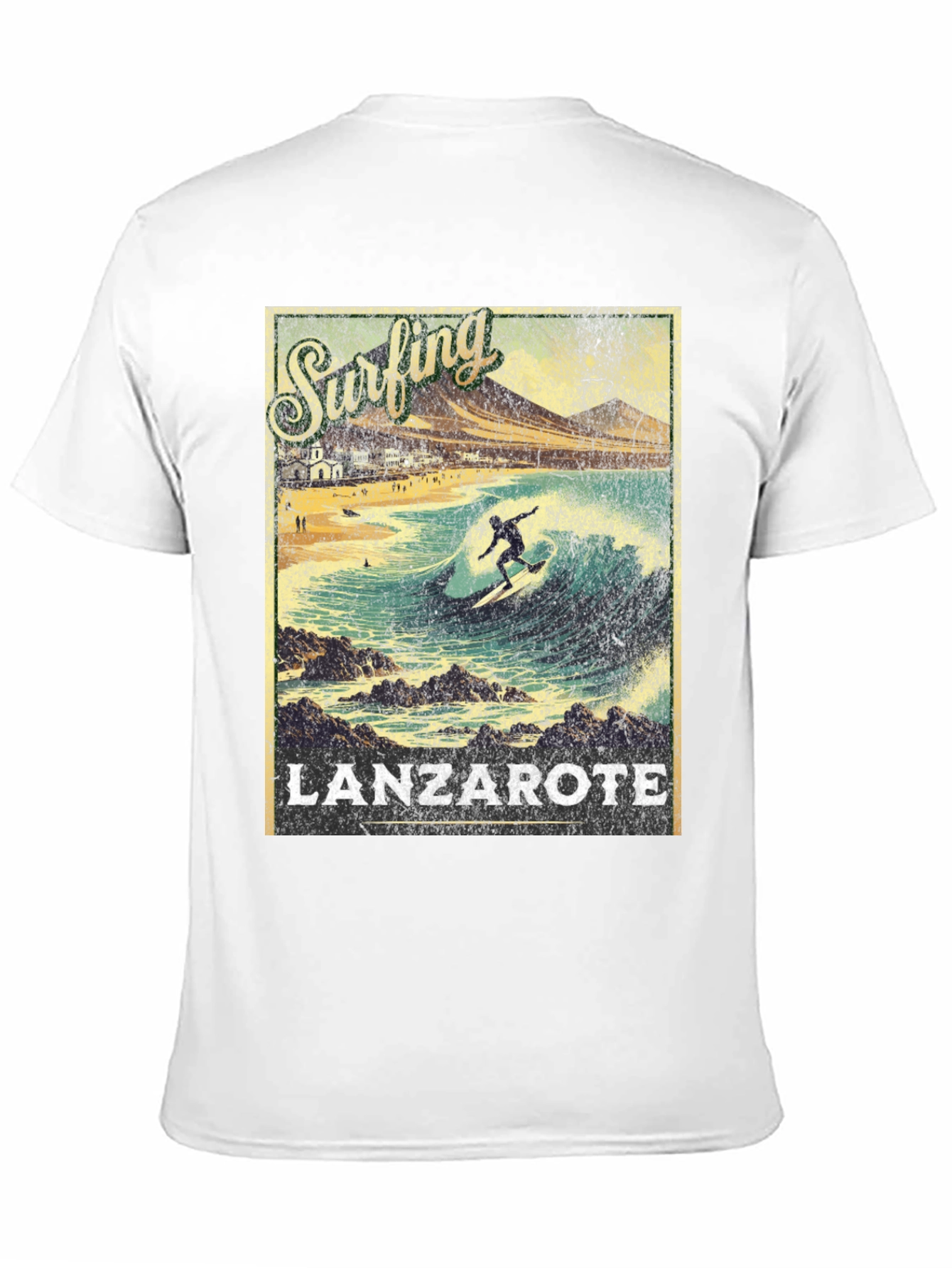 Surfing Lanzarote Graphic Tee - Black