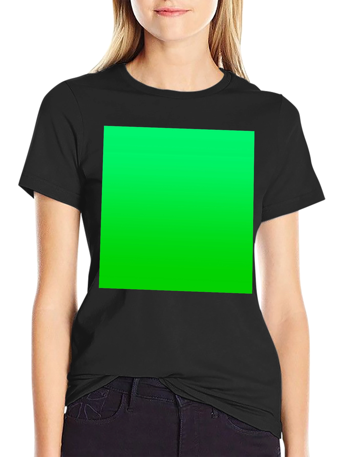 Black T-Shirt with Vibrant Green Graphic