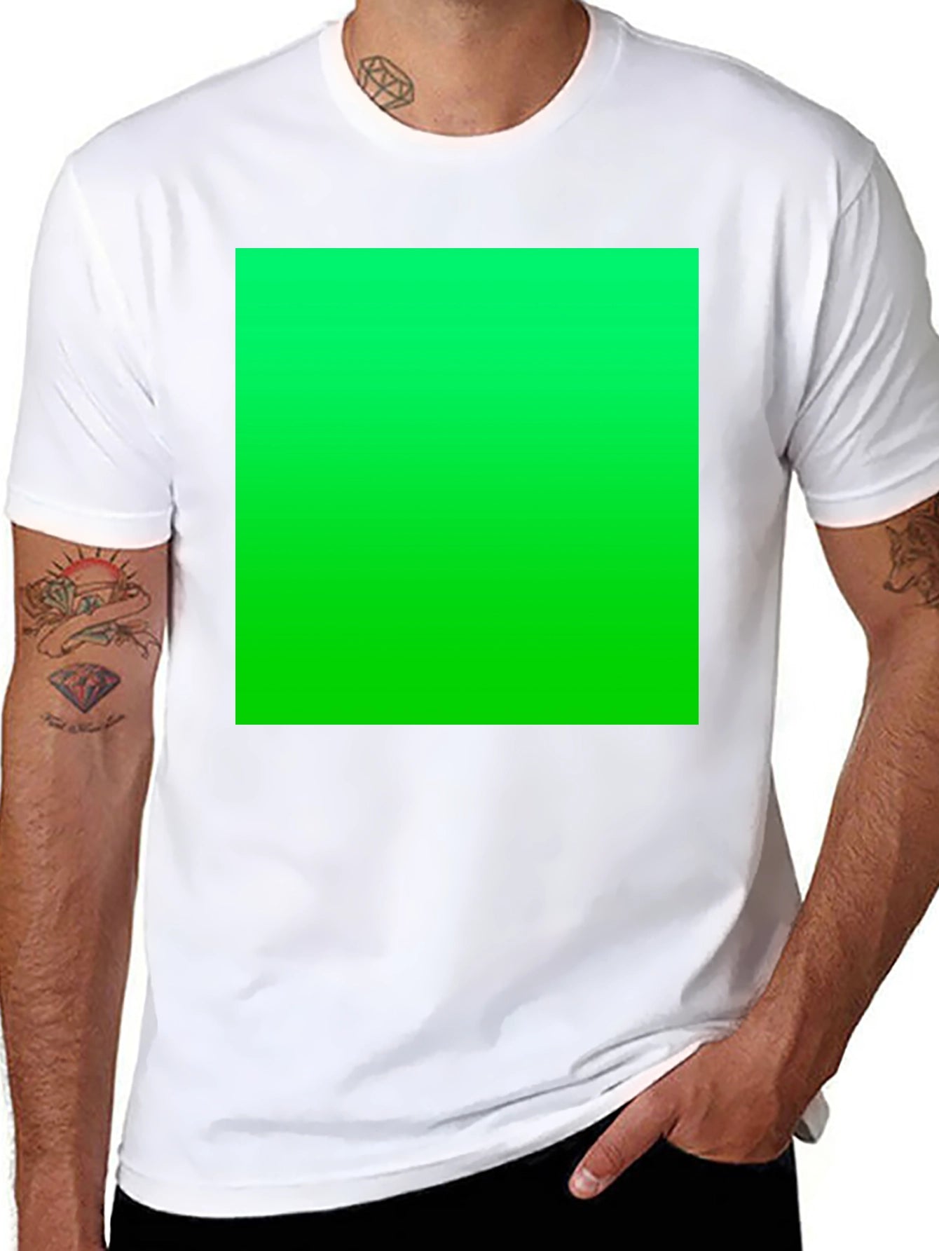 Black T-Shirt with Vibrant Green Graphic