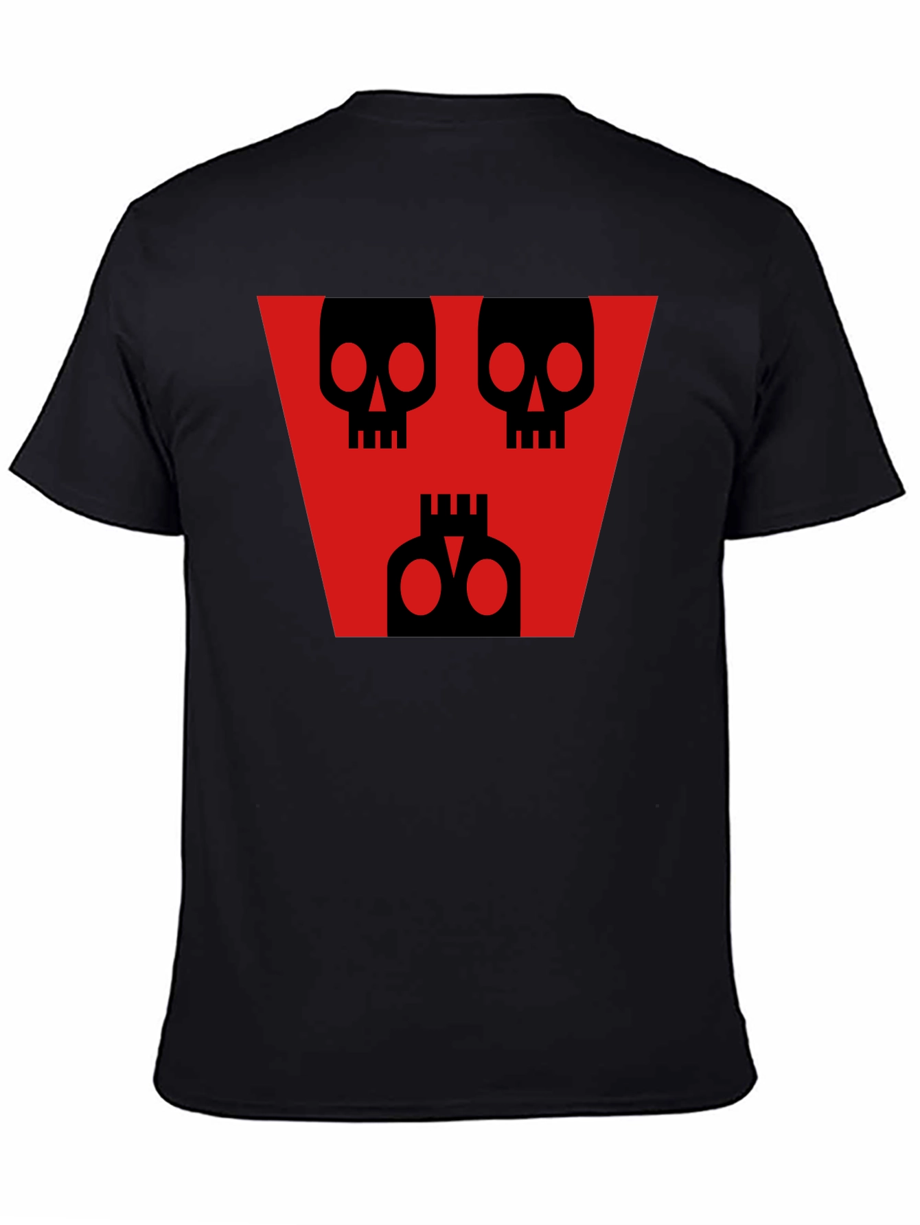 Skull Graphic Tee - Black Shirt Red Design