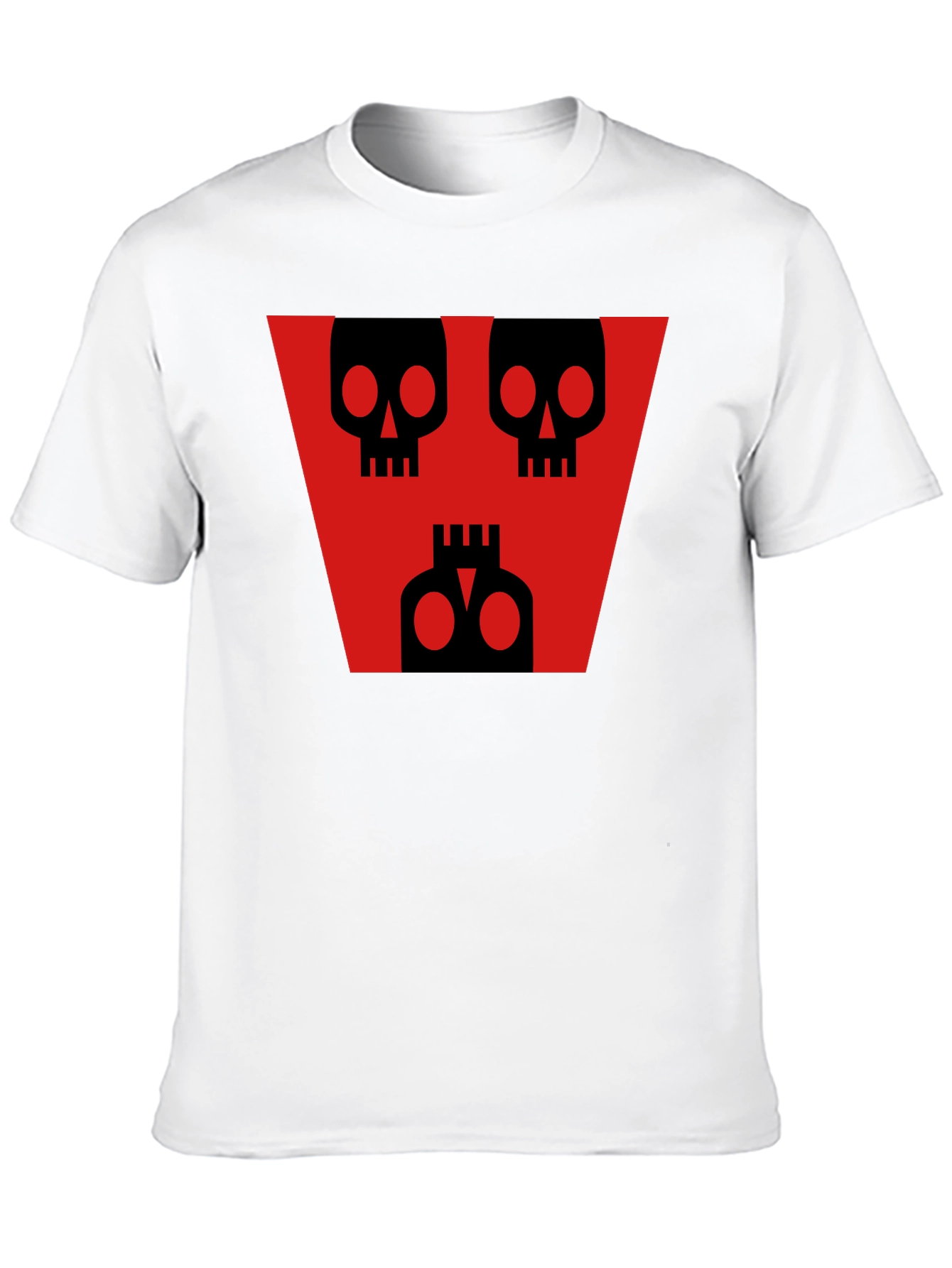 Skull Graphic Tee - Black Shirt Red Design