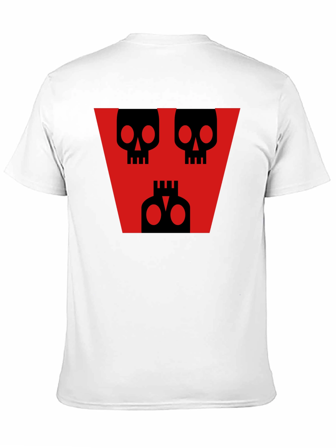 Skull Graphic Tee - Black Shirt Red Design
