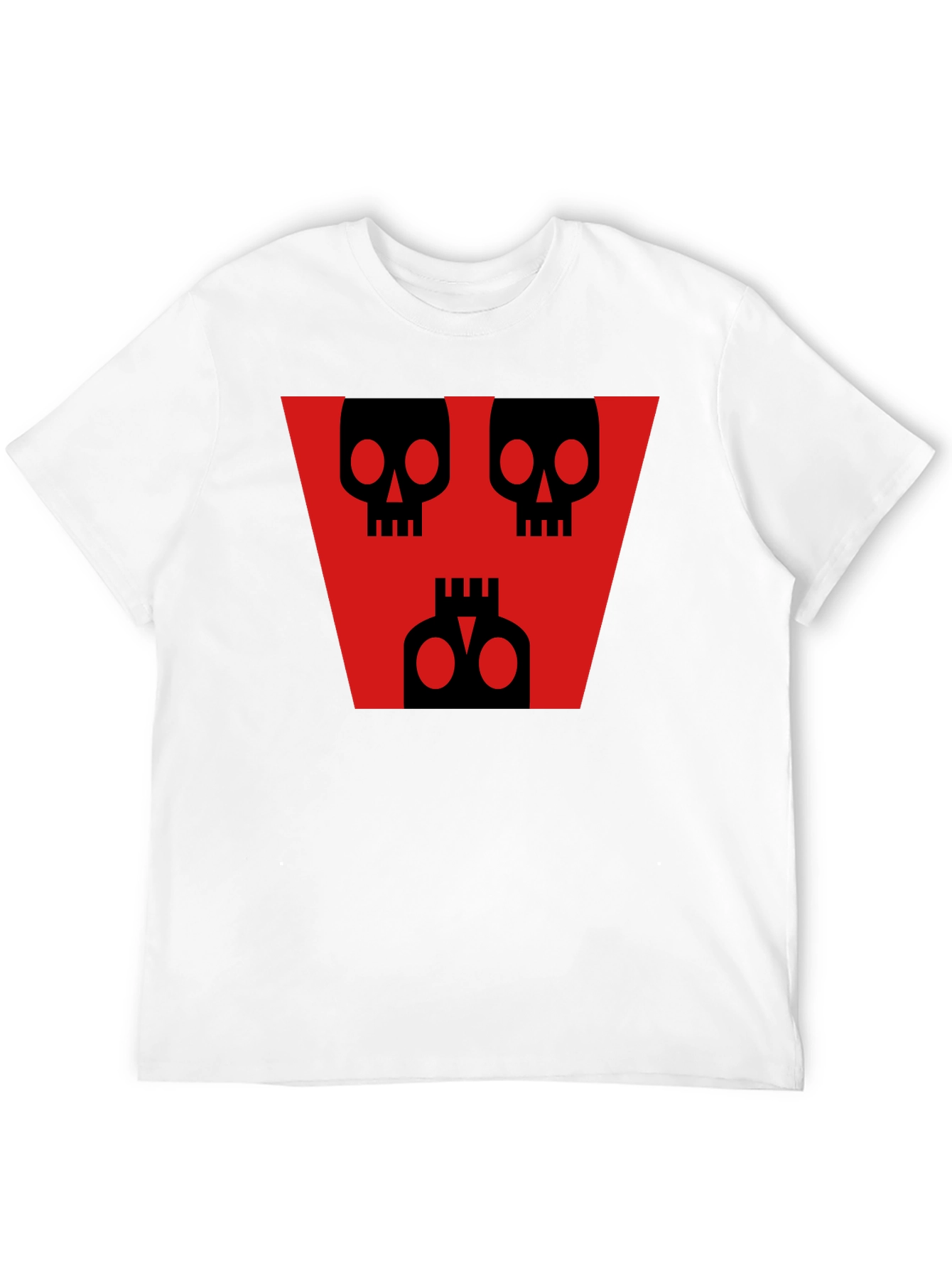 Skull Graphic Tee - Black Shirt Red Design