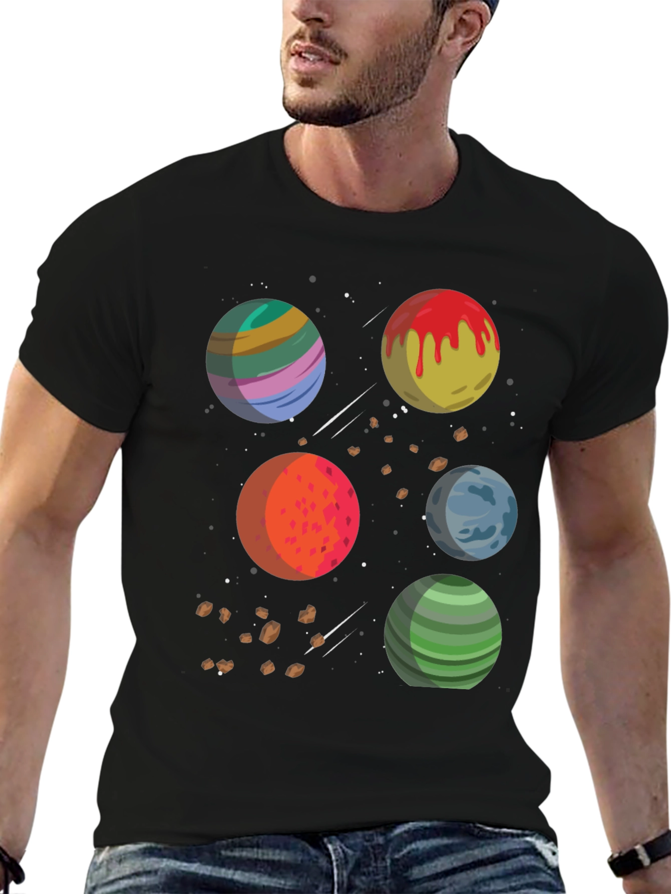 Planetary Graphic Tee - Stylish Space Design