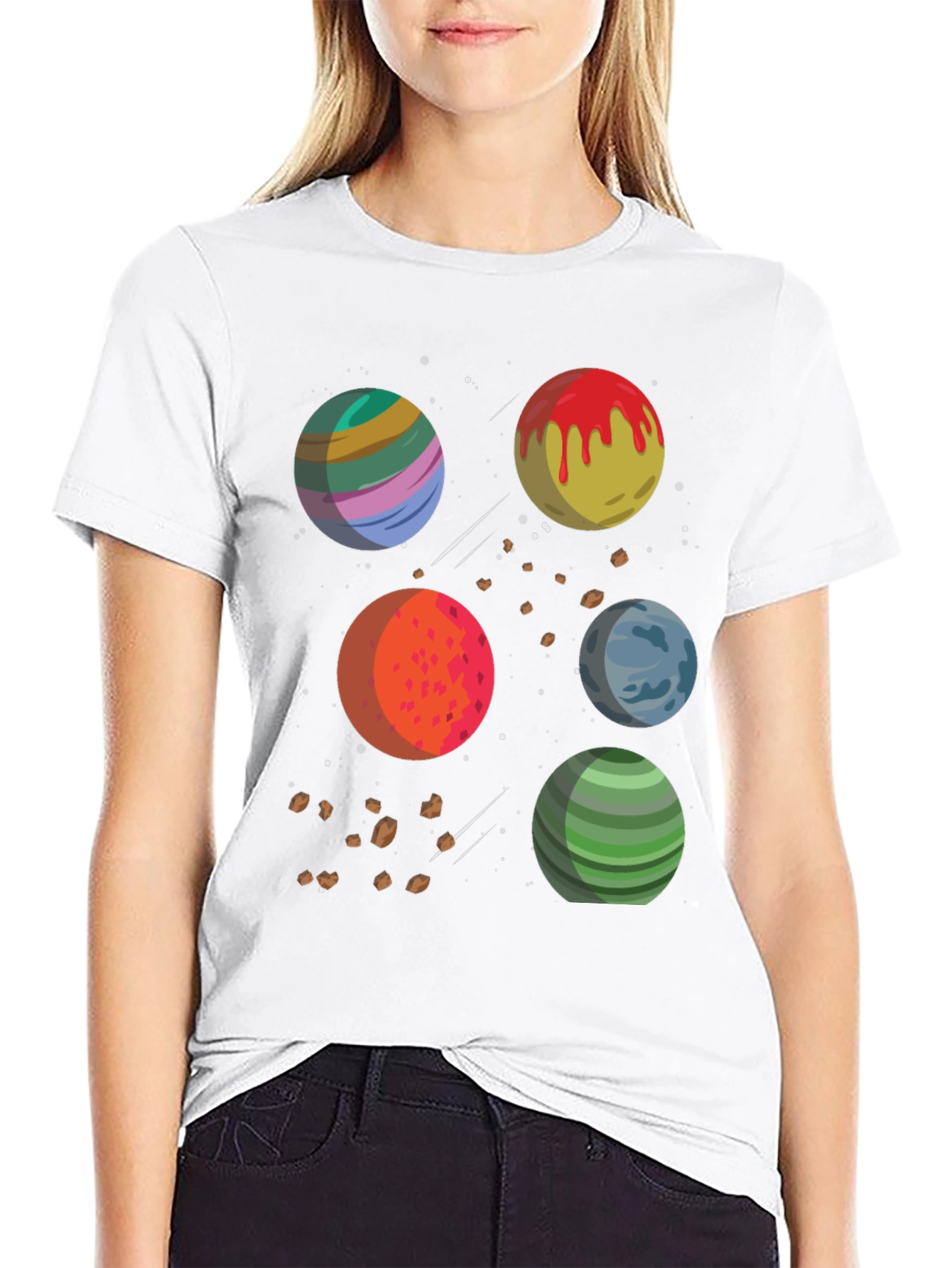 Planetary Graphic Tee - Stylish Space Design