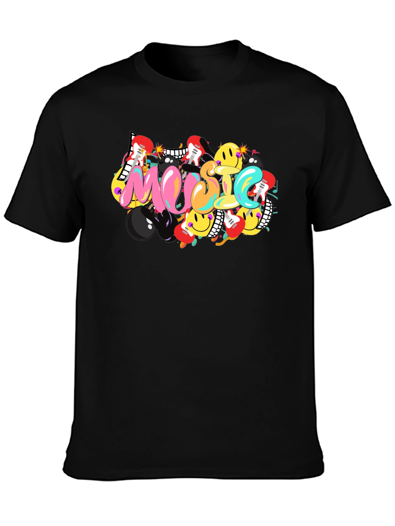 Music Inspired Graphic Tee - Black