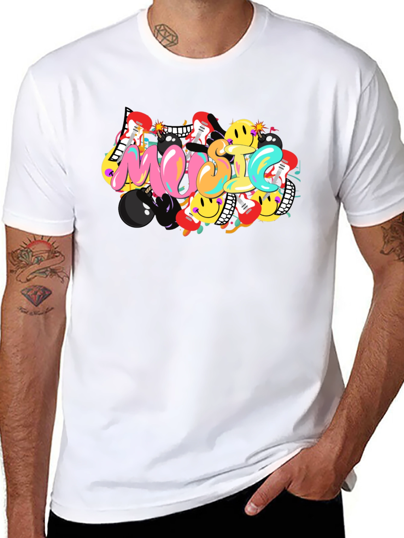 Music Inspired Graphic Tee - Black