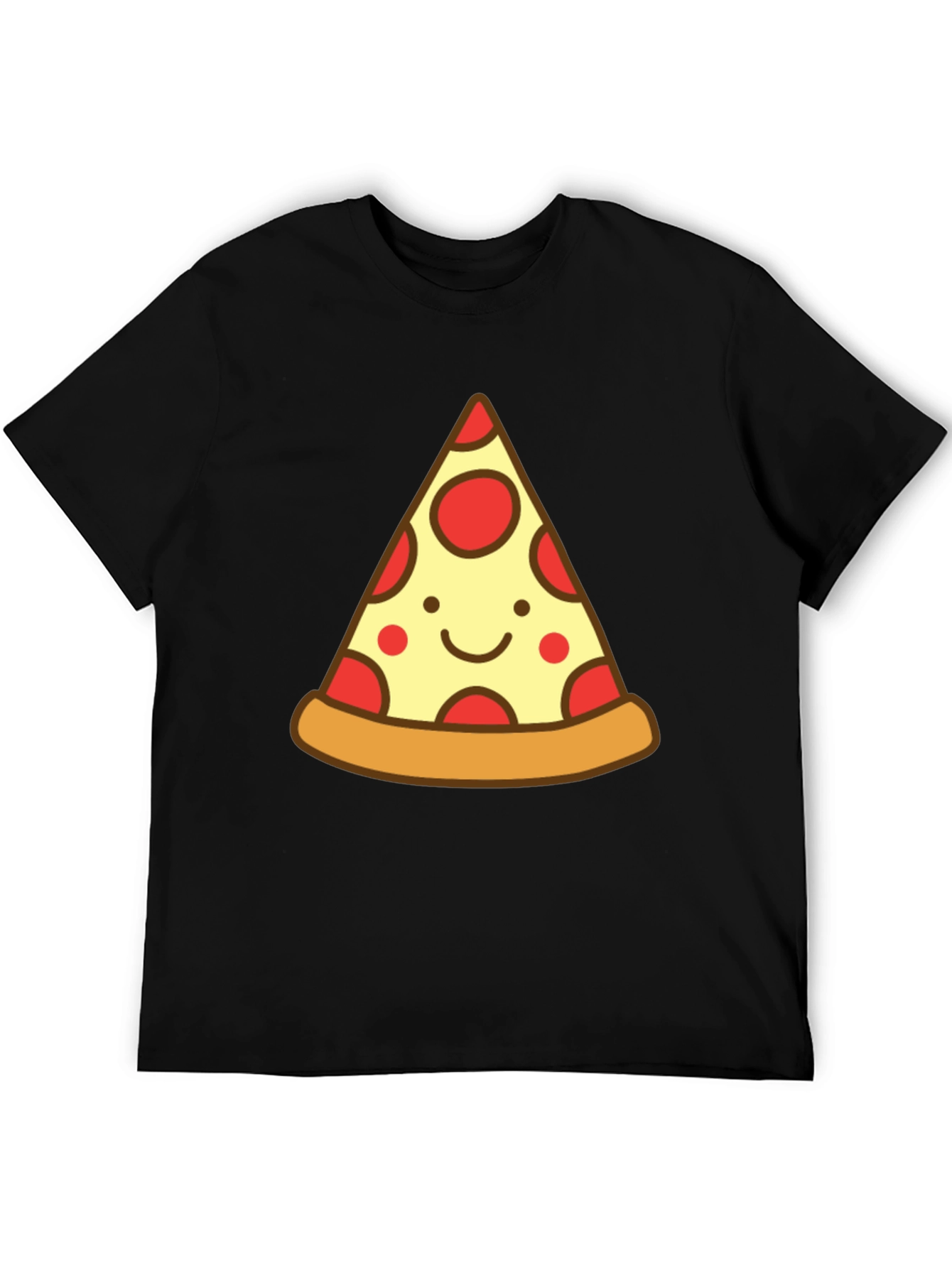 Cute Pizza Slice Graphic Tee - Unisex Black T-Shirt
