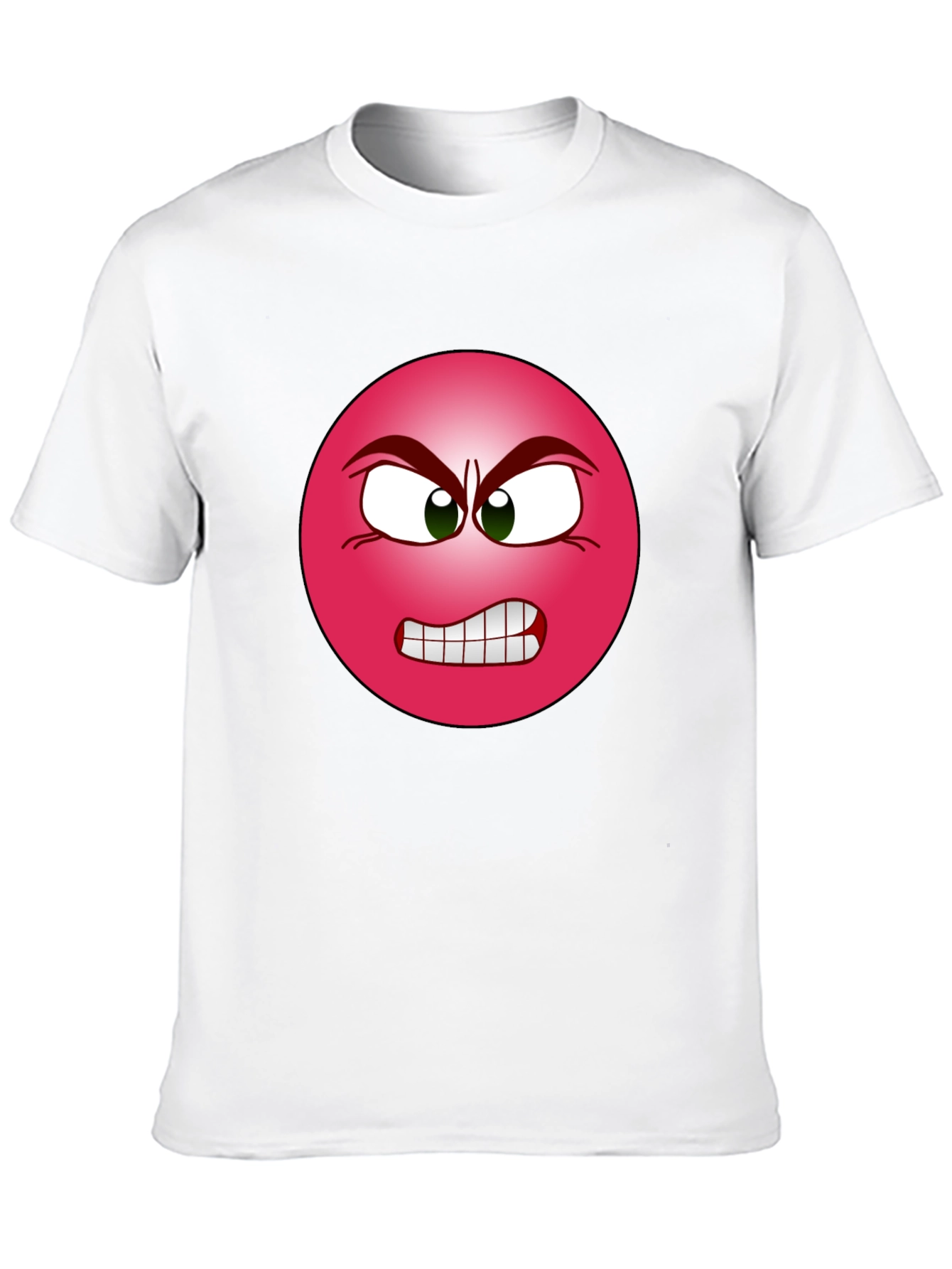 Angry Emoji Graphic Tee - Black Cotton T-Shirt