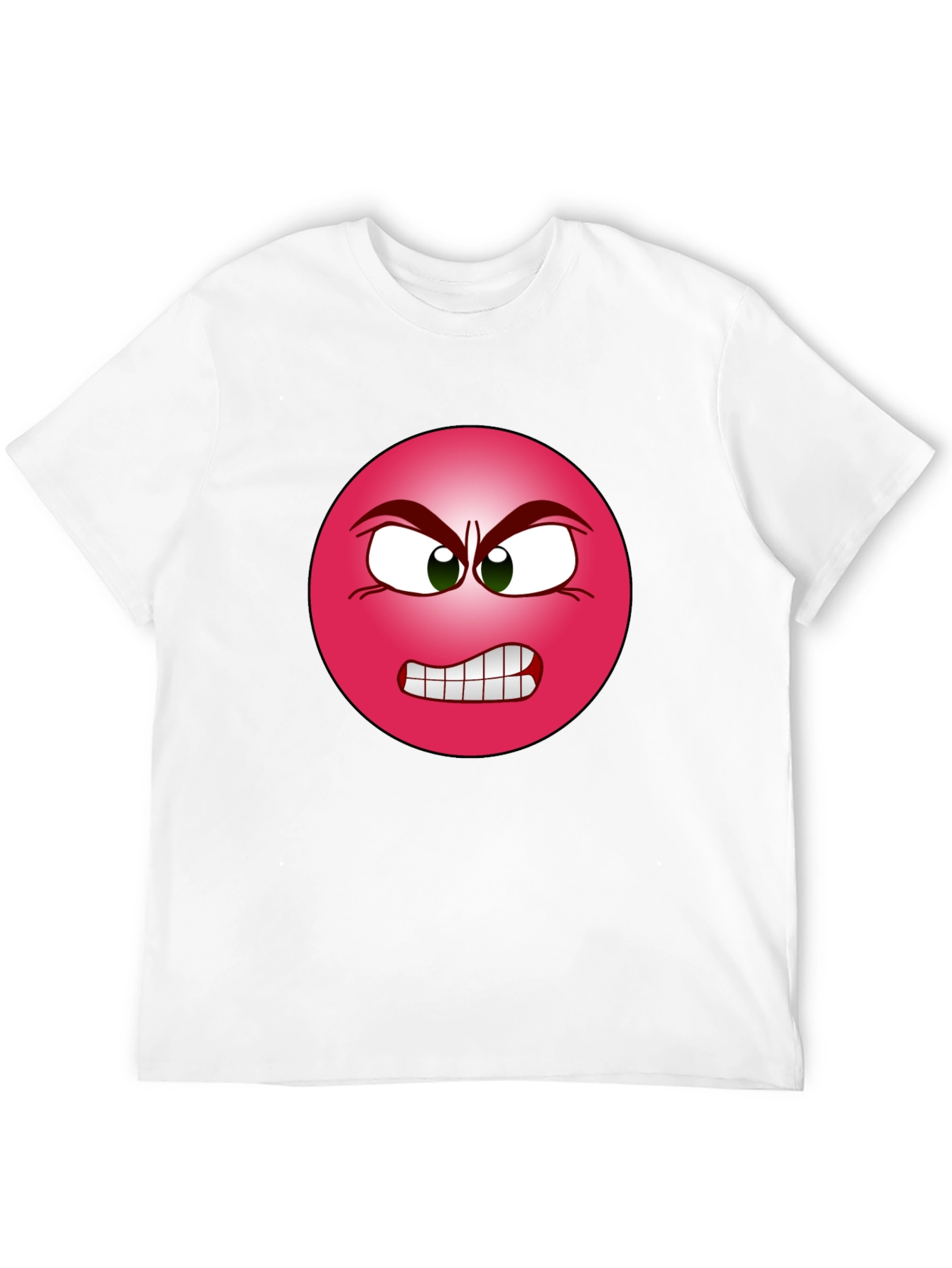 Angry Emoji Graphic Tee - Black Cotton T-Shirt