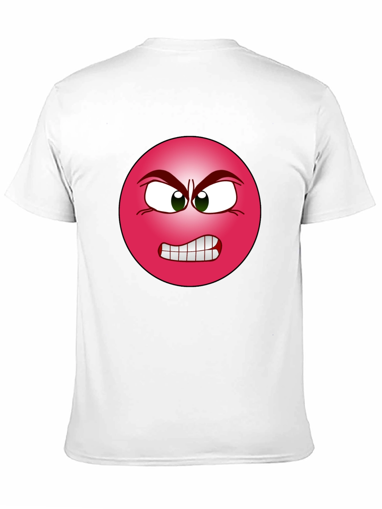 Angry Emoji Graphic Tee - Black Cotton T-Shirt