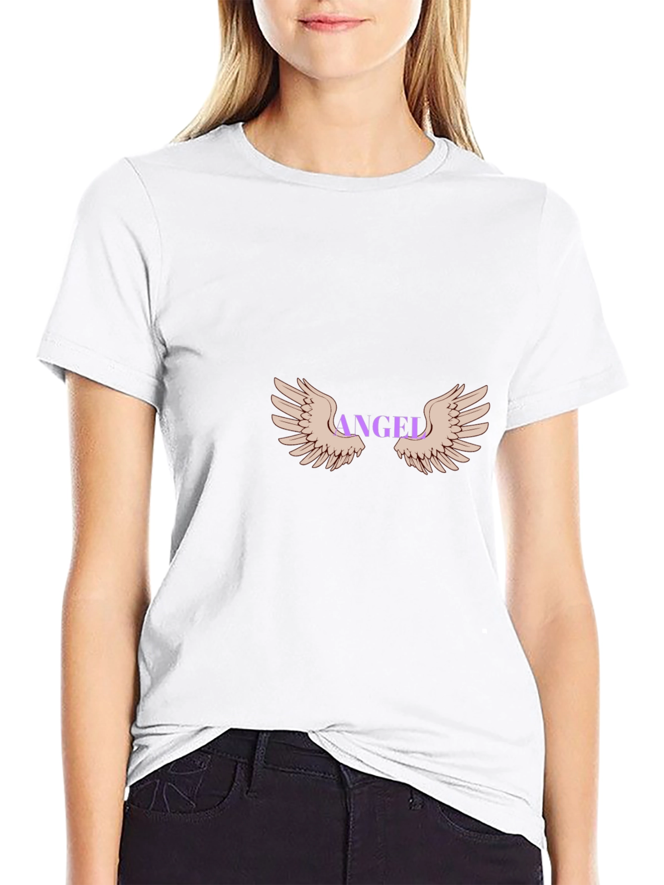 Angel Wings Graphic Black Tee
