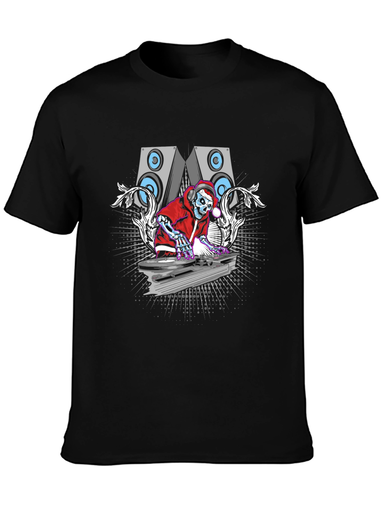 DJ Skeleton Graphic Tee - Music Lover T-Shirt