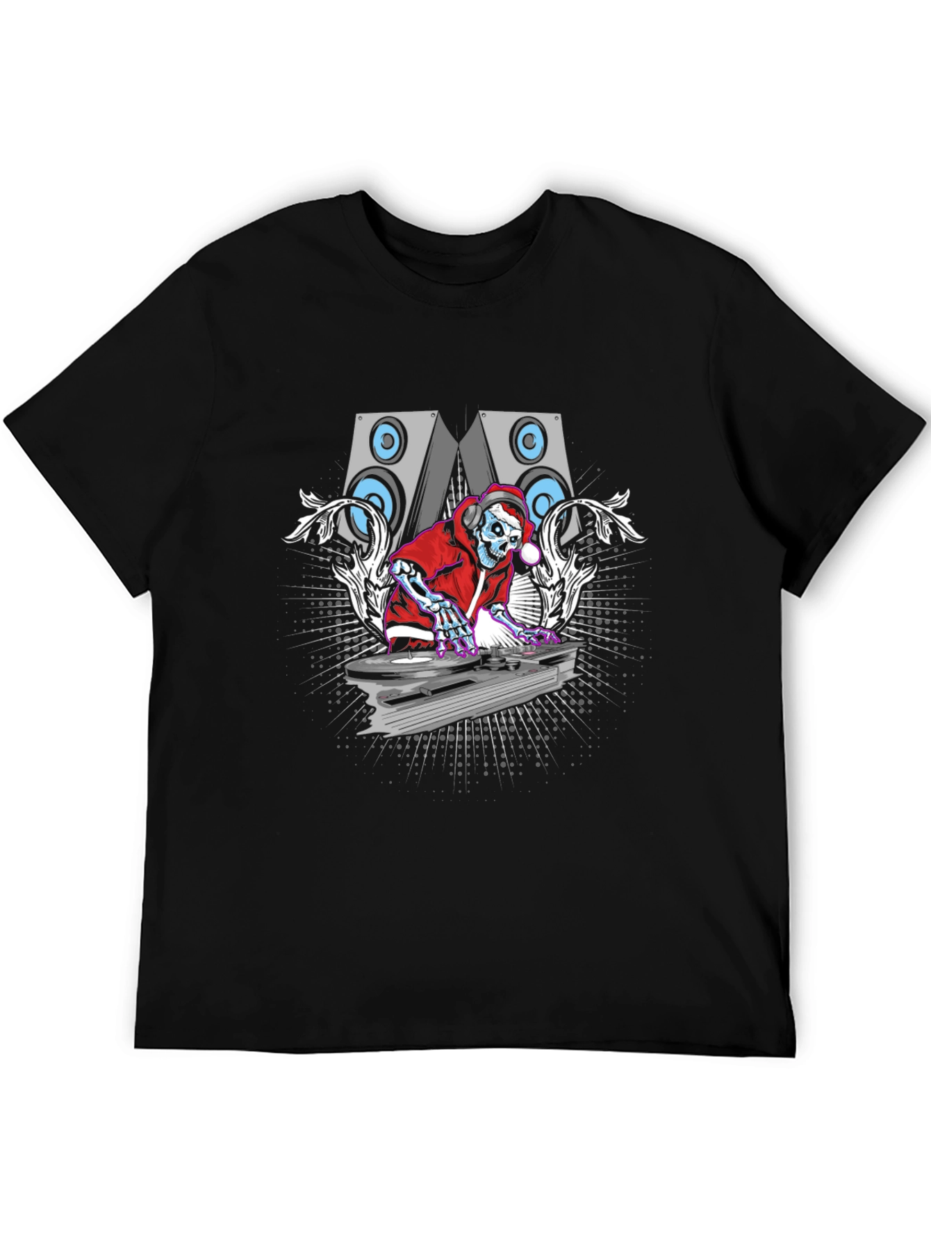 DJ Skeleton Graphic Tee - Music Lover T-Shirt