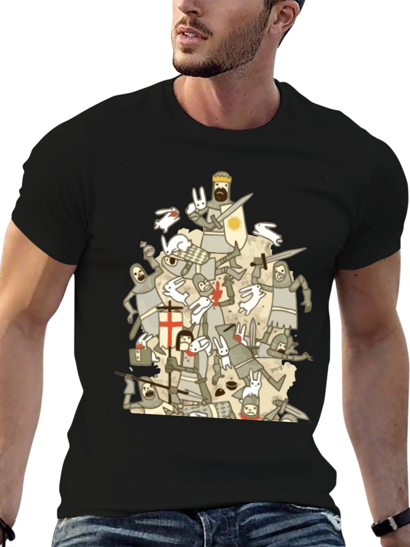 Monty Python Holy Grail T-Shirt Funny Knights Rabbits