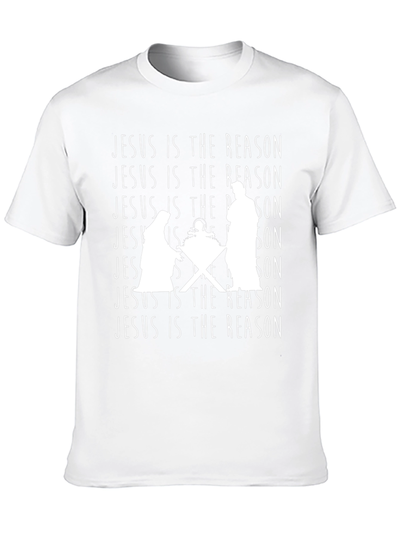 Jesus Is The Reason Nativity Scene Black T-Shirt