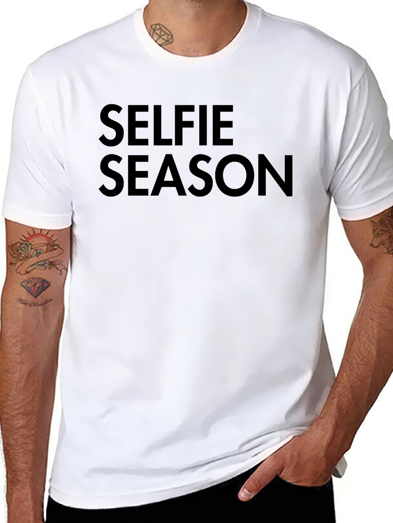 Selfie Season Black Crew Neck T-Shirt