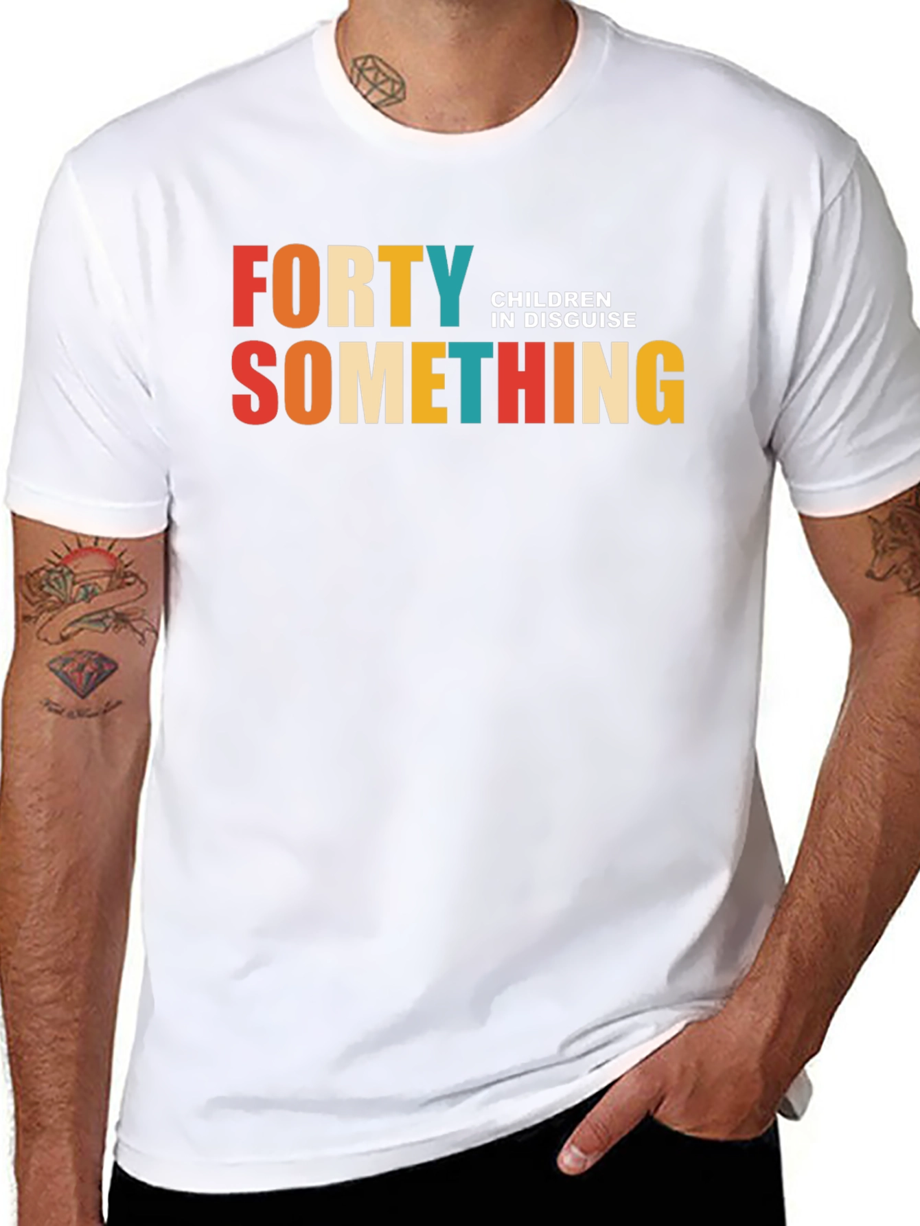 Forty Something Mens Black Graphic T-Shirt