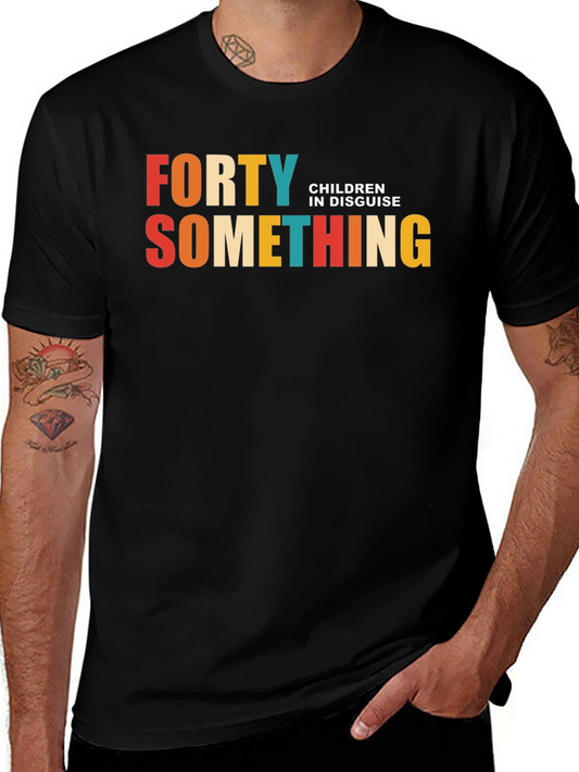 Forty Something Mens Black Graphic T-Shirt