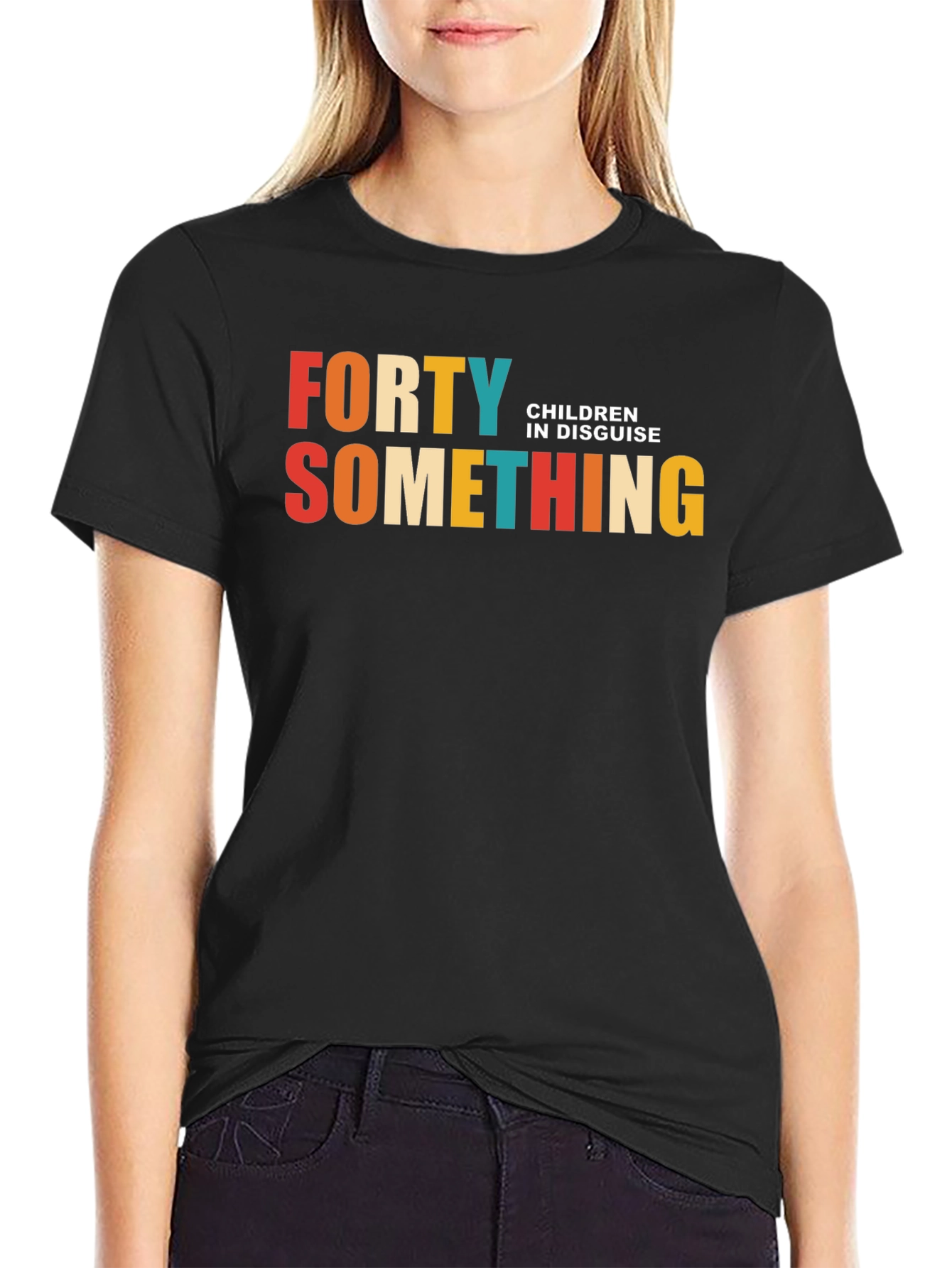 Forty Something Mens Black Graphic T-Shirt