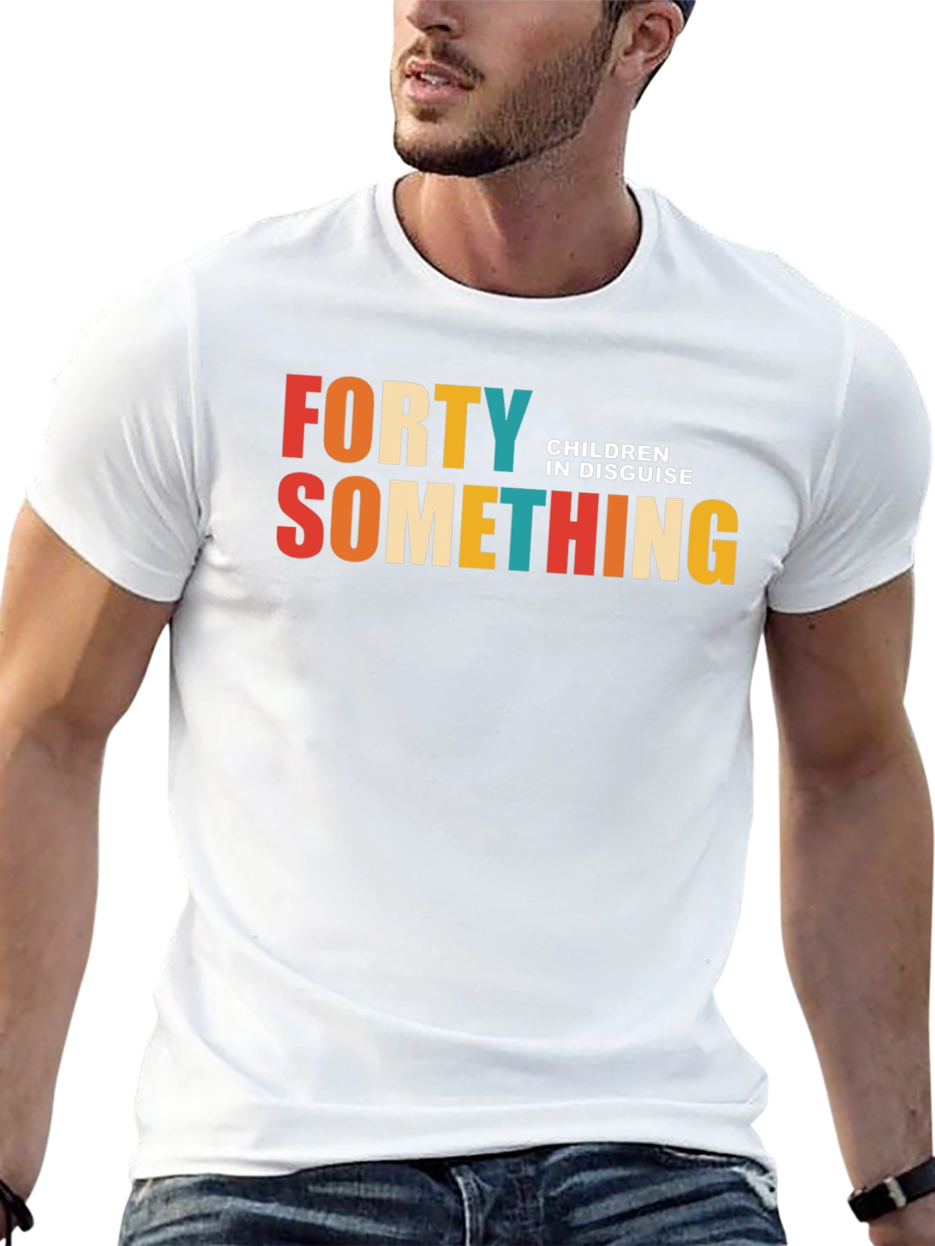 Forty Something Mens Black Graphic T-Shirt