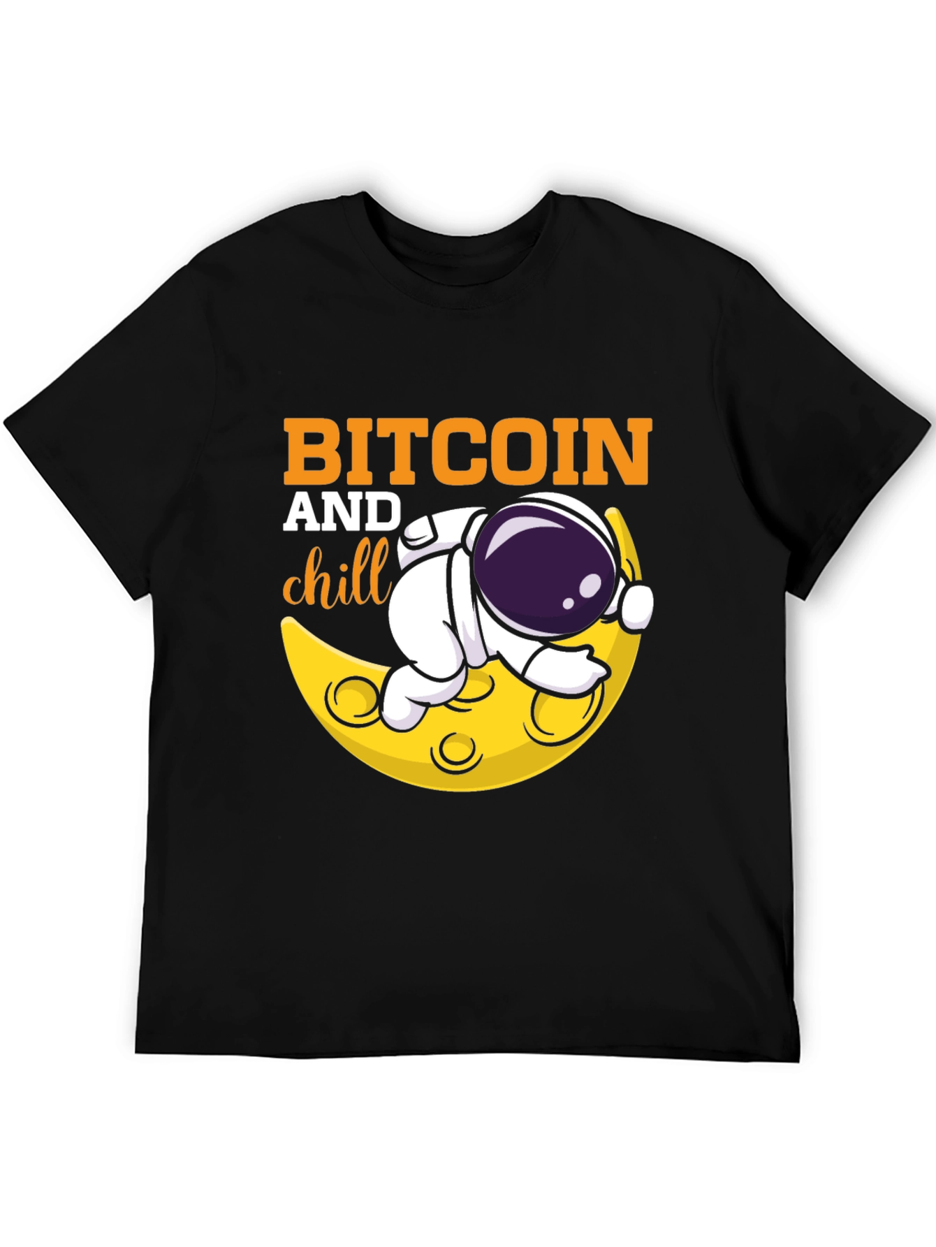 Bitcoin and Chill Graphic Tee - Astronaut Moon Design