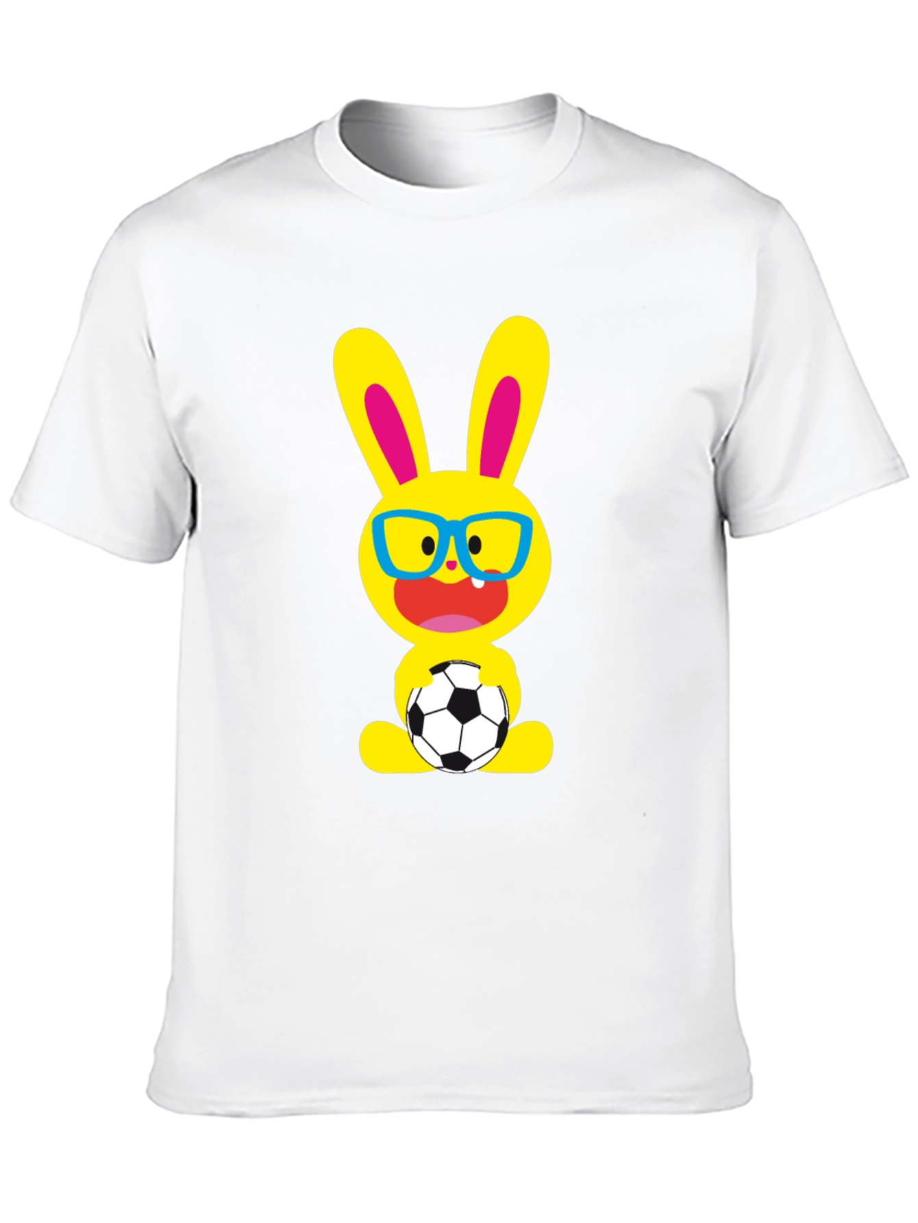 Funny Soccer Bunny Graphic T-Shirt