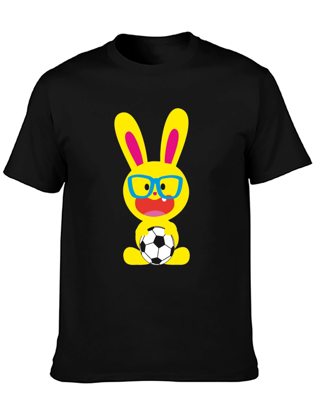 Funny Soccer Bunny Graphic T-Shirt