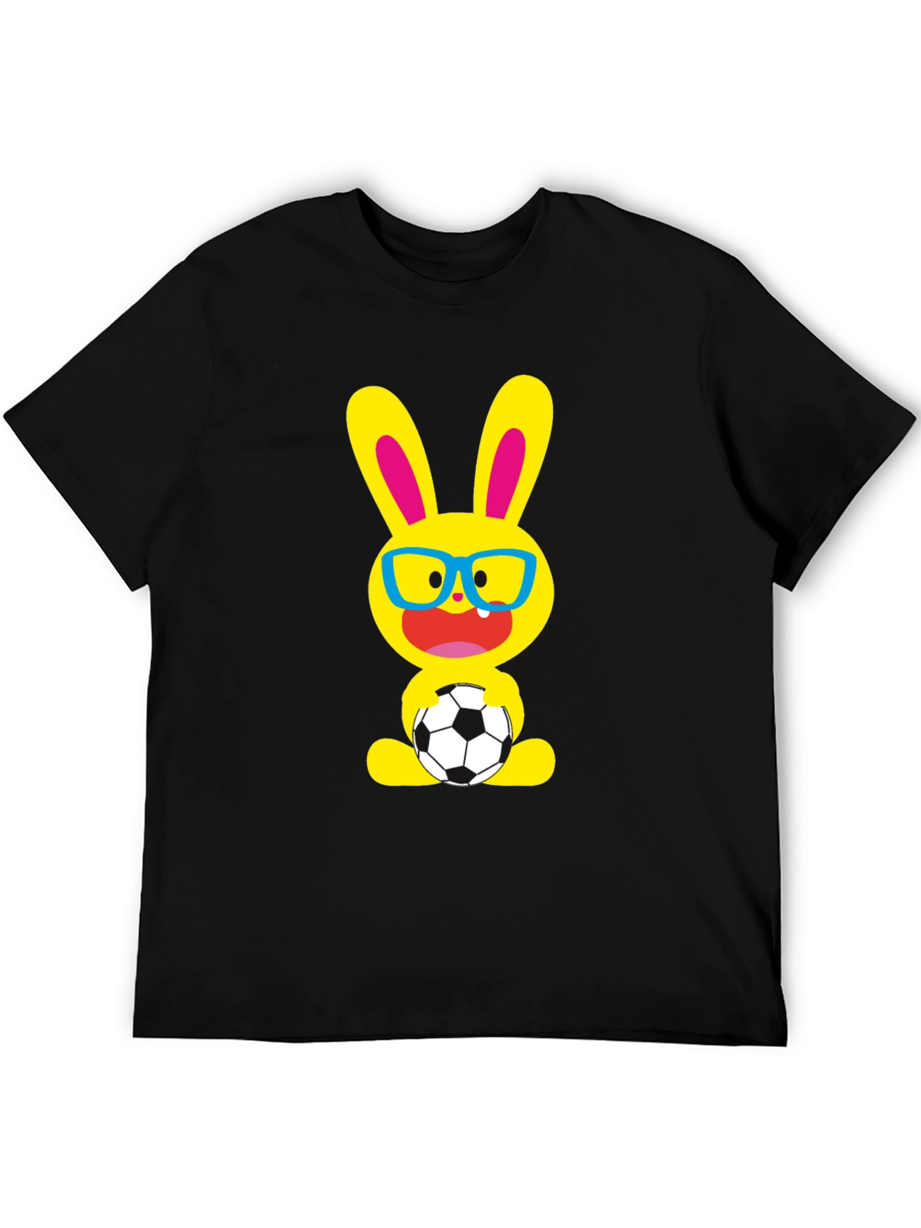 Funny Soccer Bunny Graphic T-Shirt