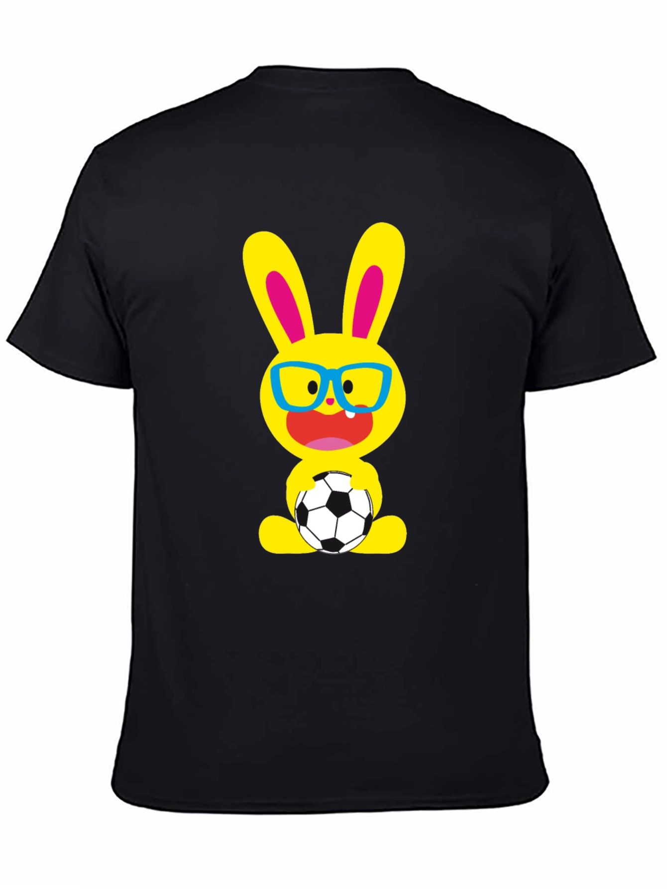 Funny Soccer Bunny Graphic T-Shirt