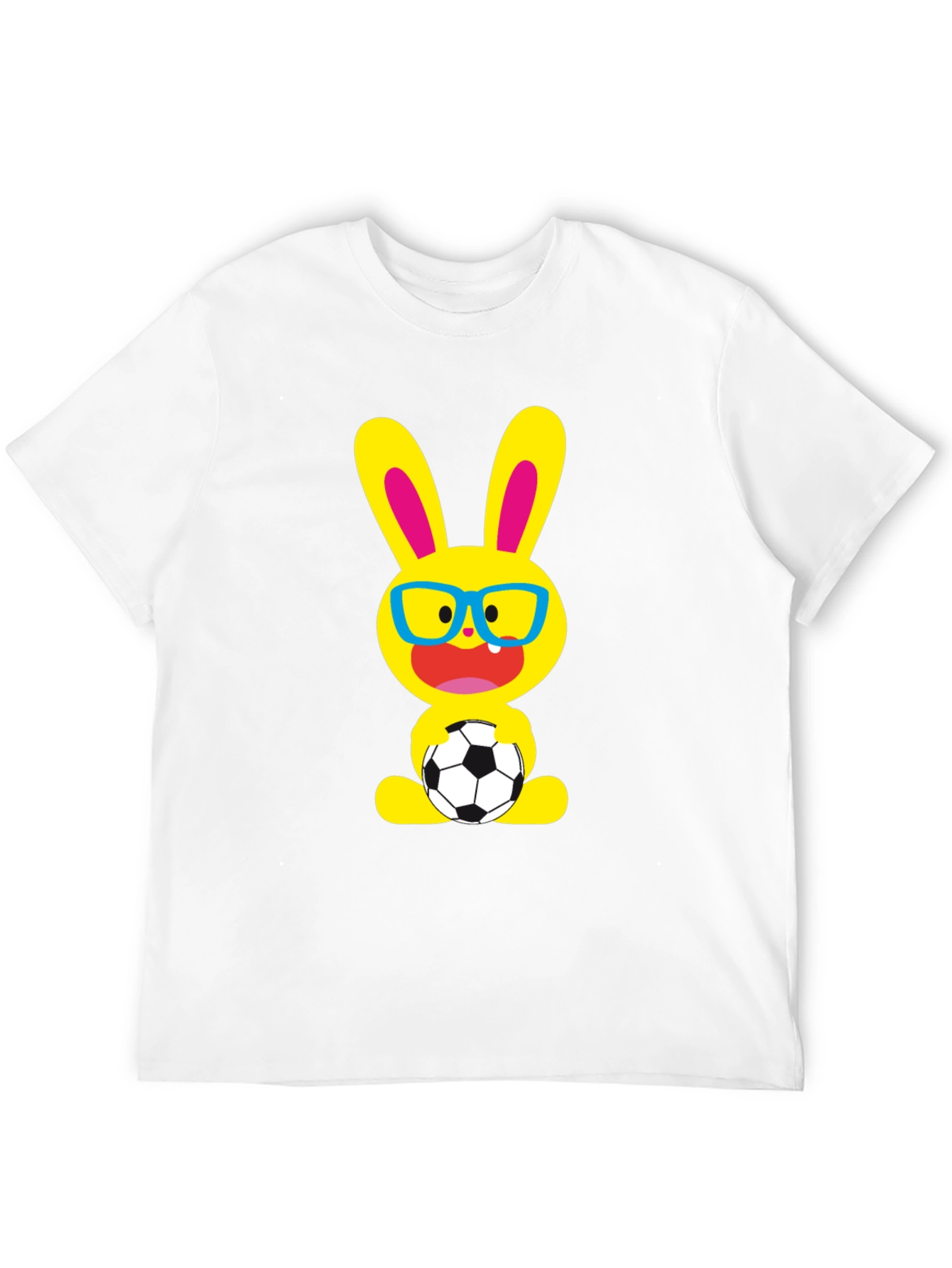 Funny Soccer Bunny Graphic T-Shirt