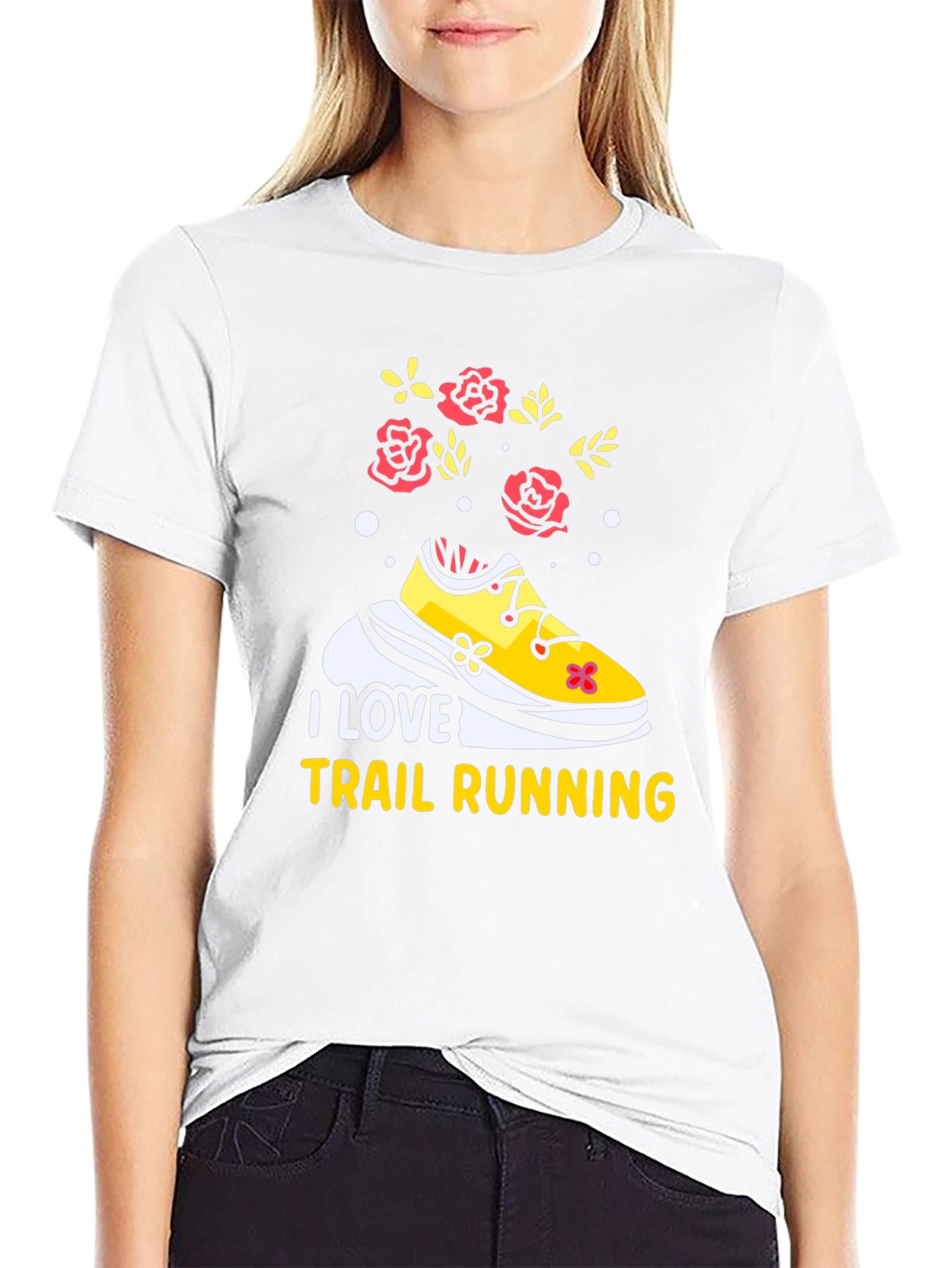 I Love Trail Running Black Graphic Tee