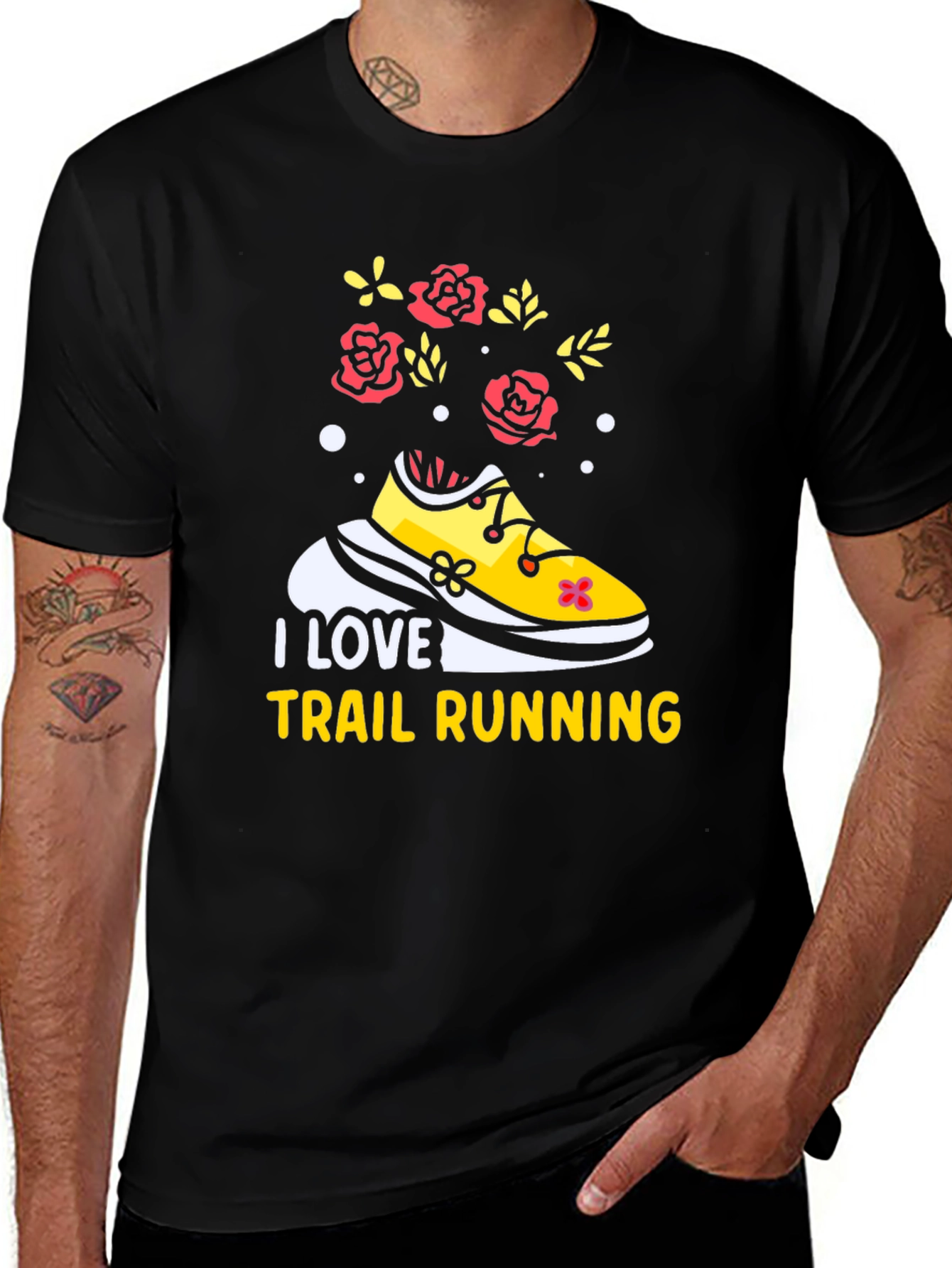 I Love Trail Running Black Graphic Tee