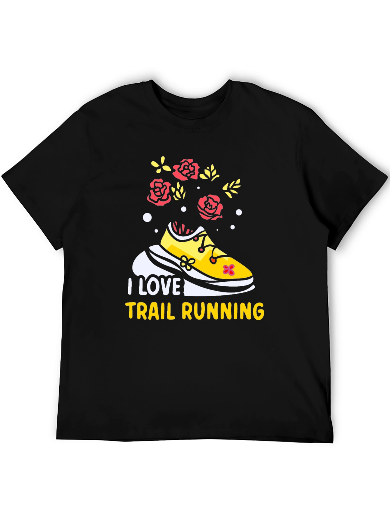 I Love Trail Running Black Graphic Tee