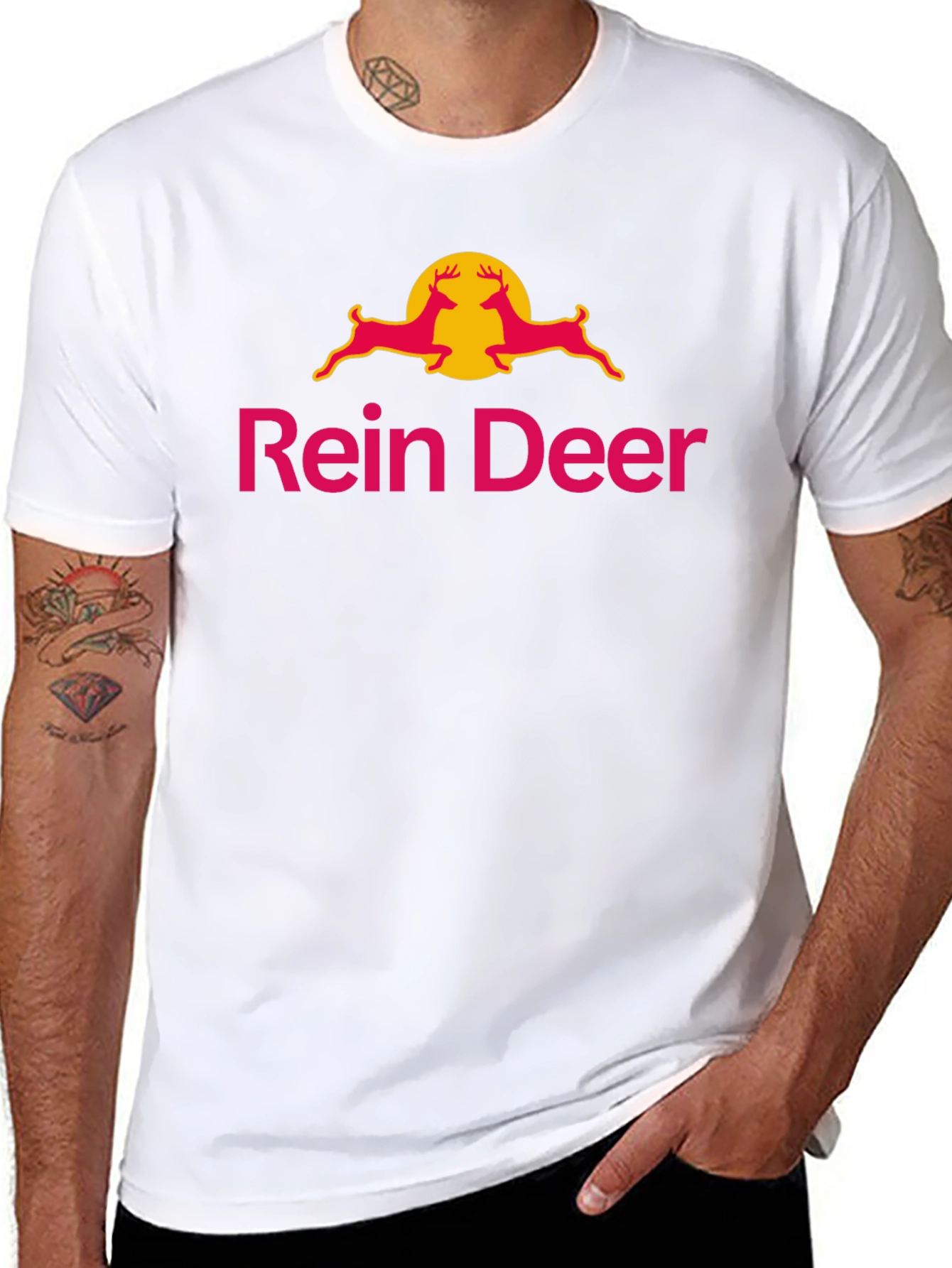 Rein Deer Funny T-Shirt - Novelty Graphic Tee