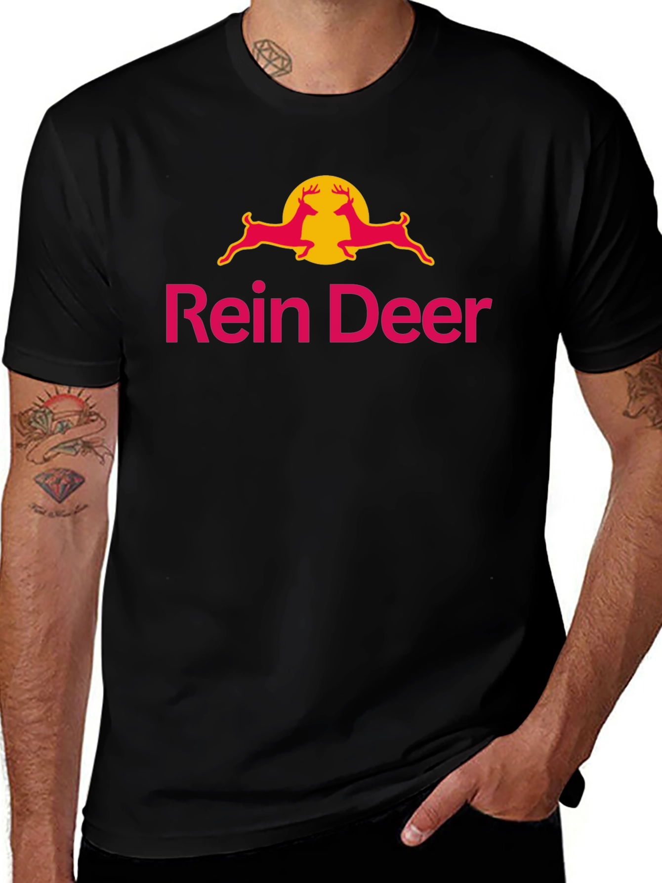 Rein Deer Funny T-Shirt - Novelty Graphic Tee