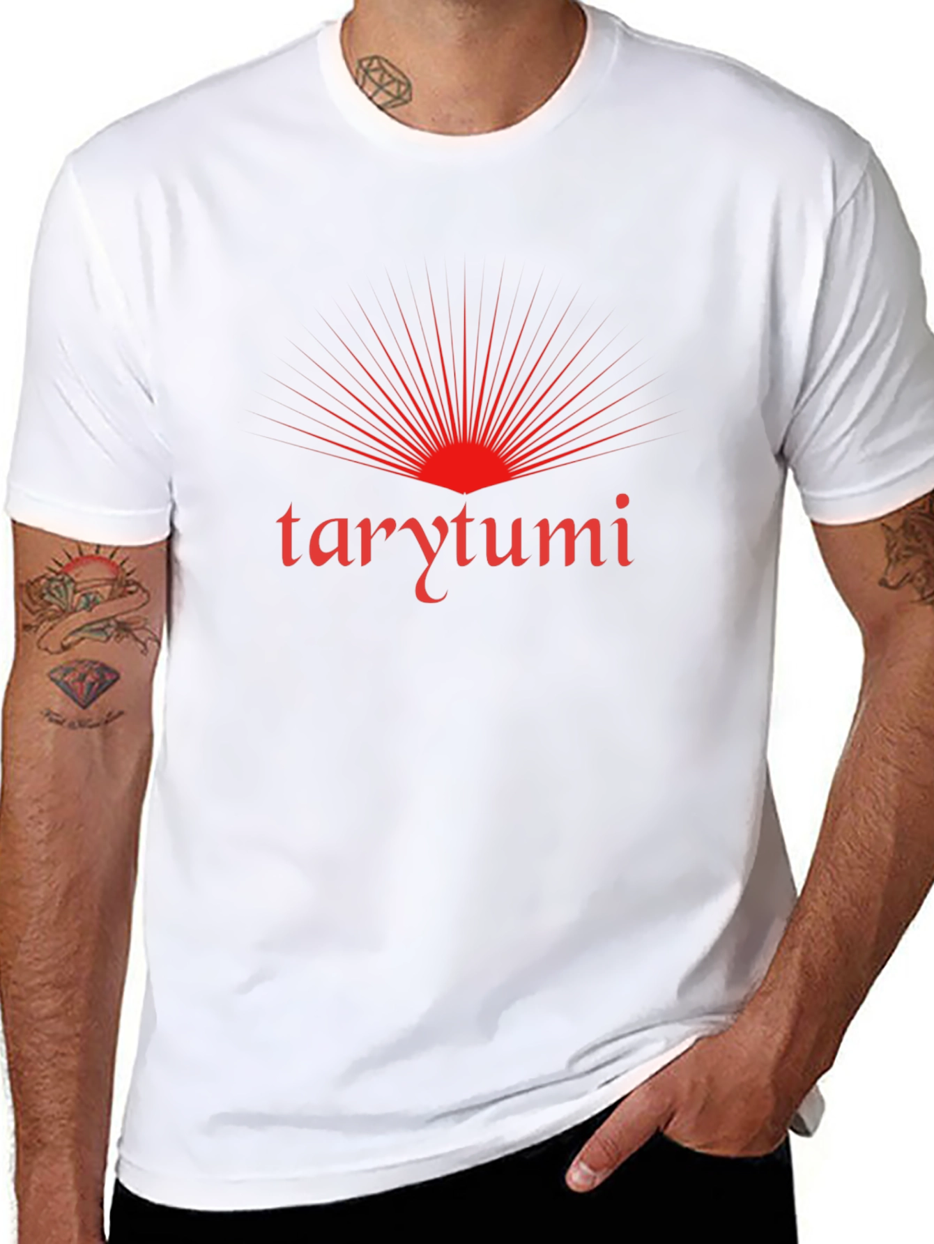 Tarytumi Graphic Tee - Black Cotton Blend Shirt