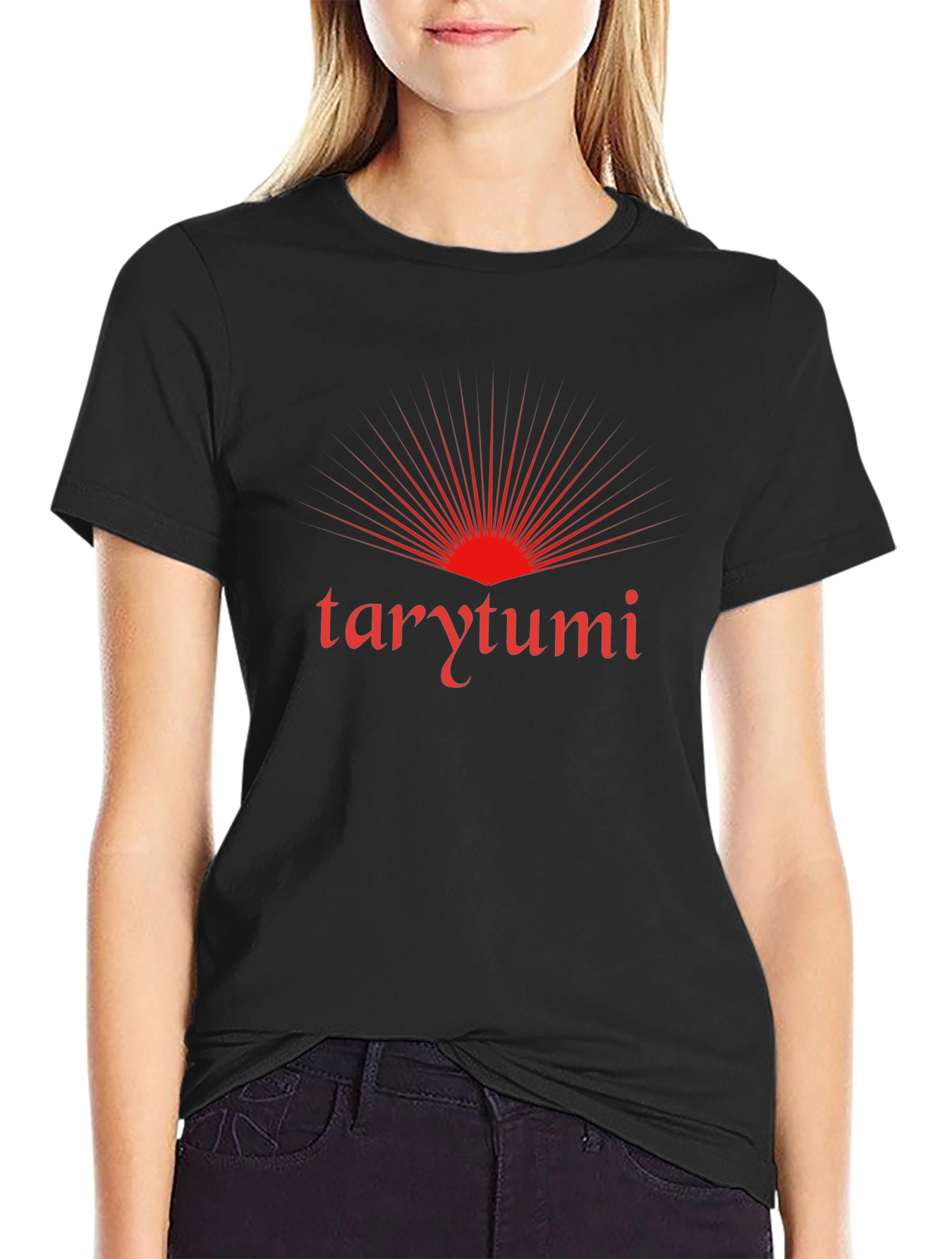 Tarytumi Graphic Tee - Black Cotton Blend Shirt