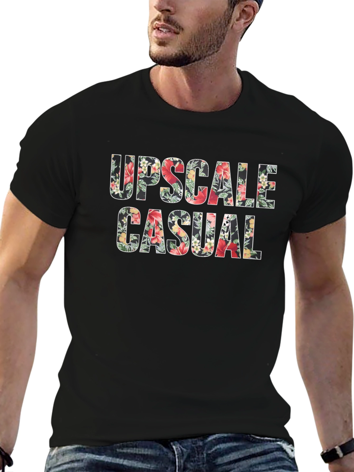Upscale Casual Floral Print Tee